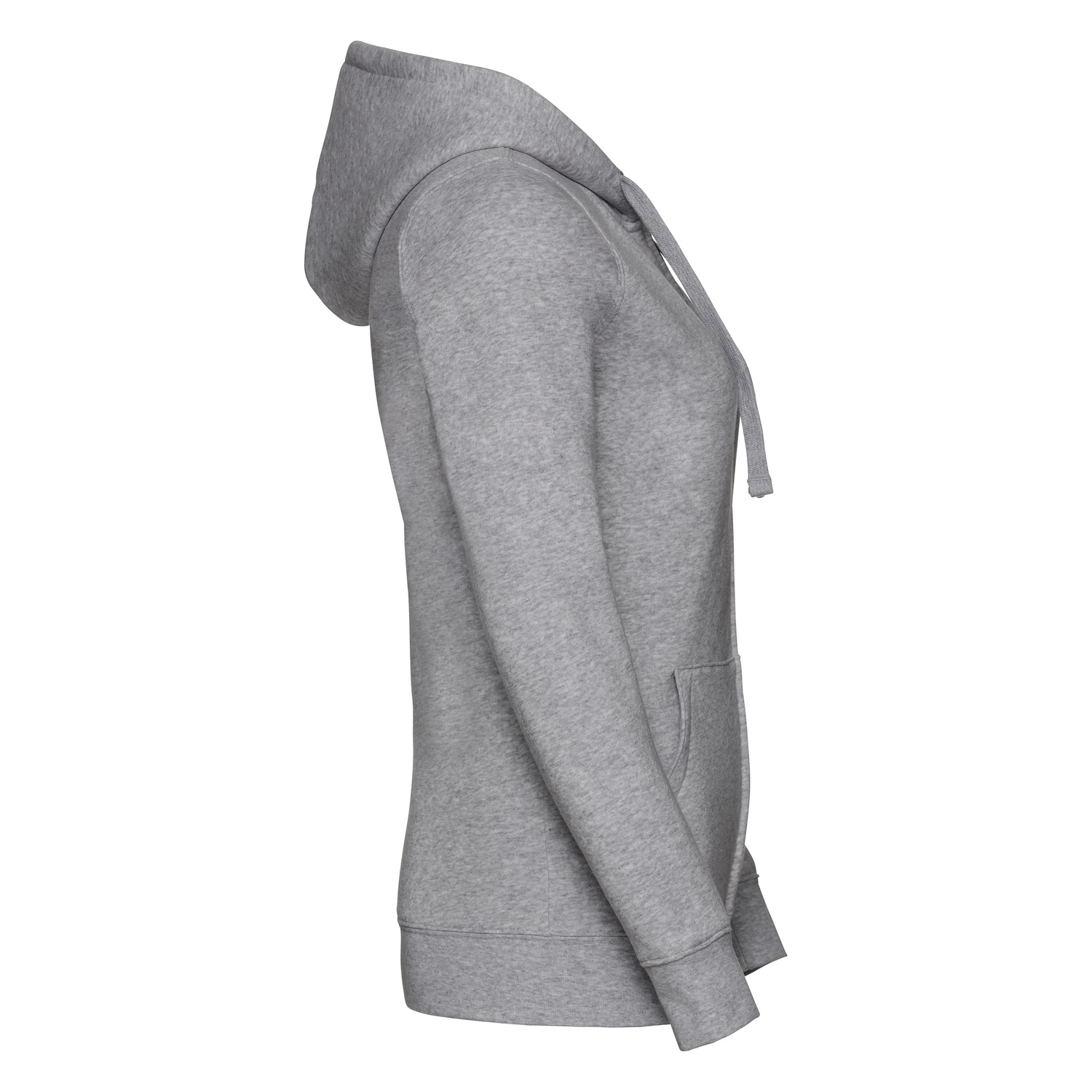 Light grey women&#039;s hoodie with Authentic Russell zipper