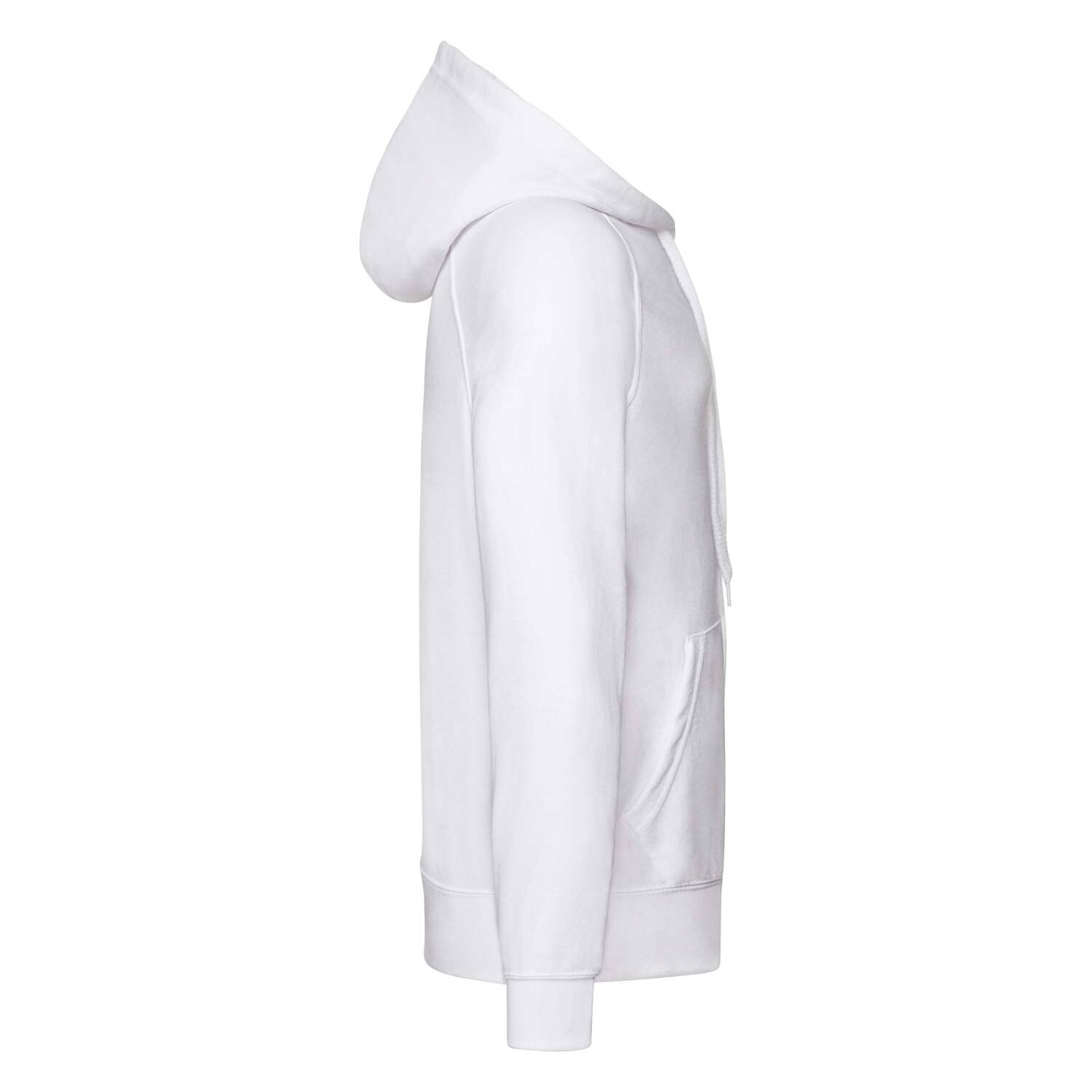 White Men&#039;s Hoodie Lightweight Zip Thru Hooded Sweat Fruit of the Loom