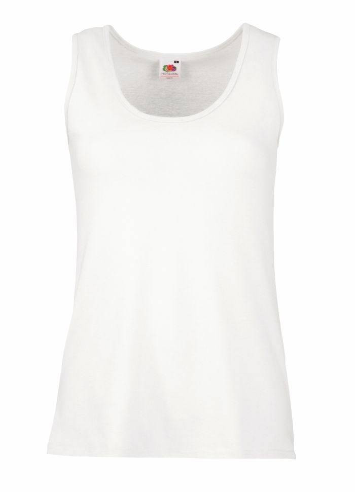 Valueweight Vest Fruit of the Loom Women's White T-shirt