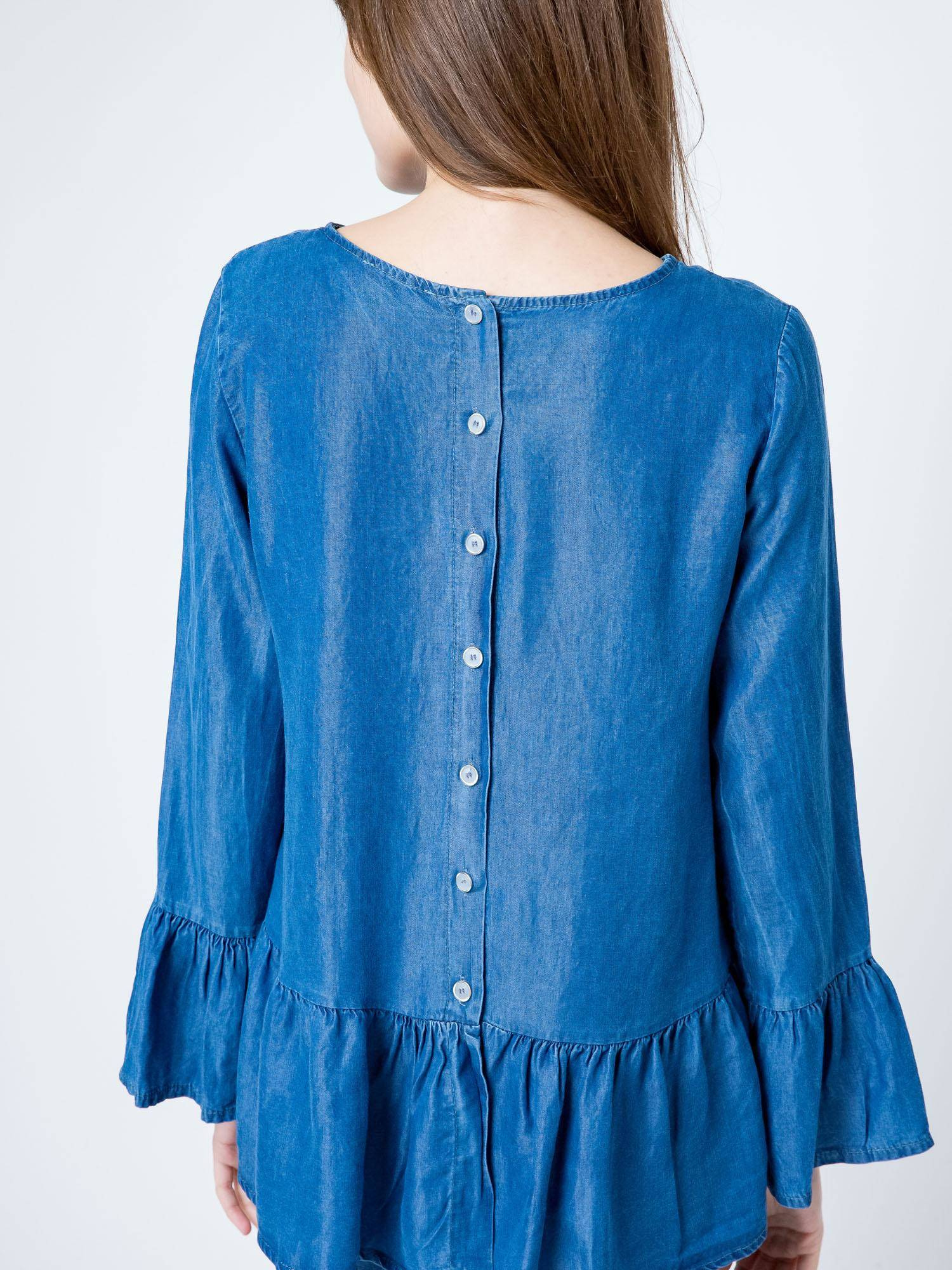 Euphora blouse a'la jeans fastened with buttons at the back blue