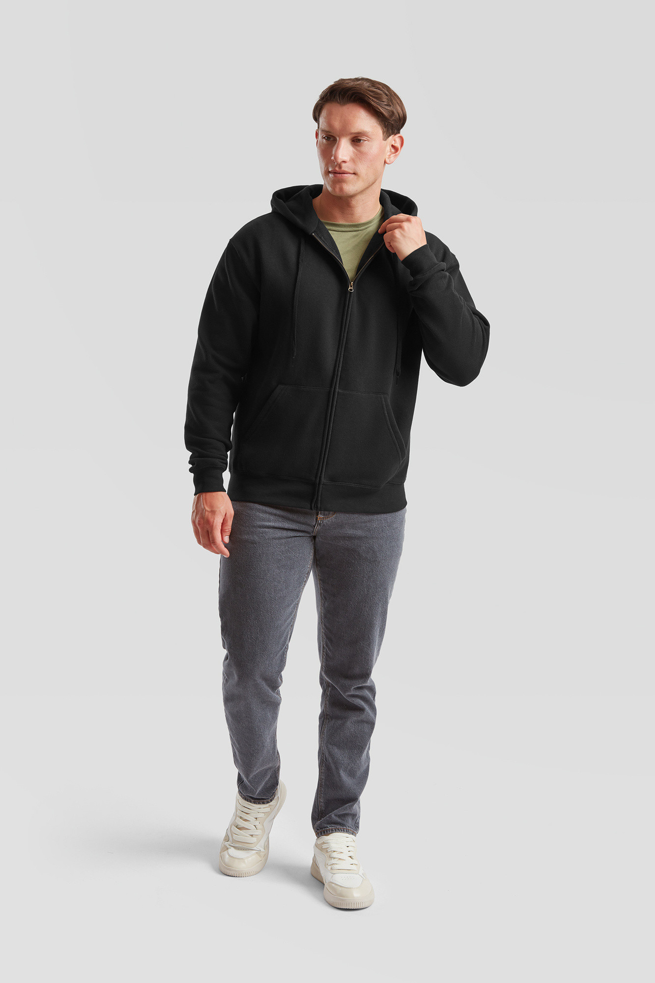 Black Men&#039;s Hoodie Premium Fruit of the Loom