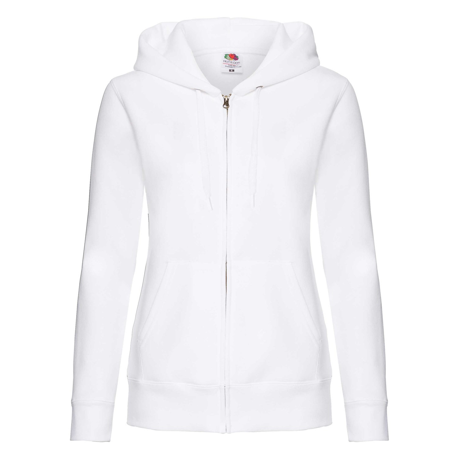 White hoodie zipped Fruit Of The loom