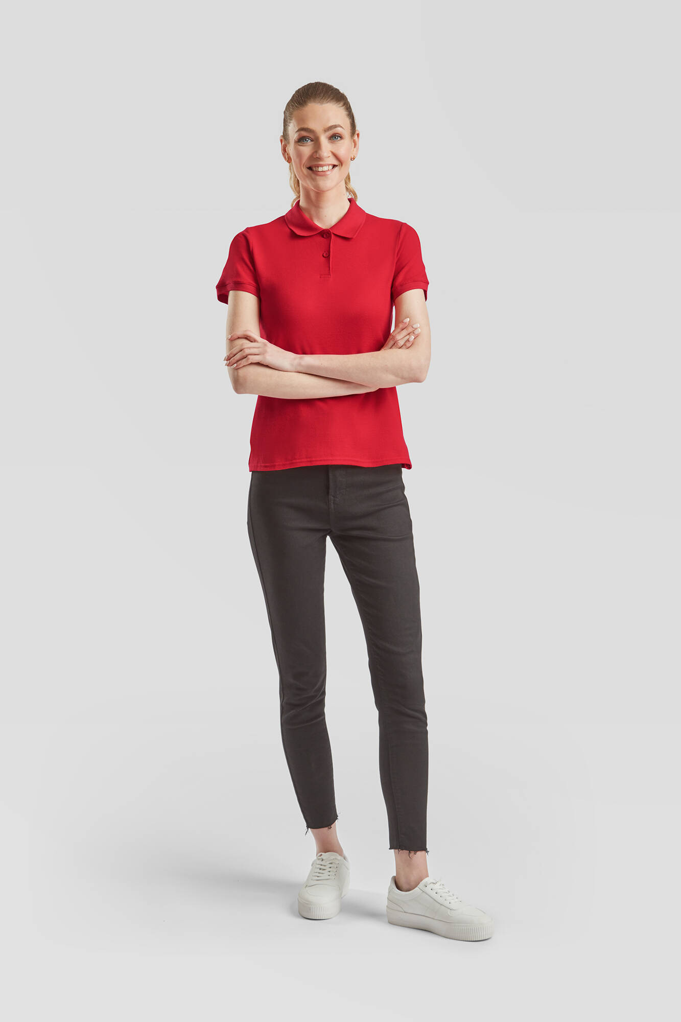 Polo Fruit of the Loom Red Women's T-shirt