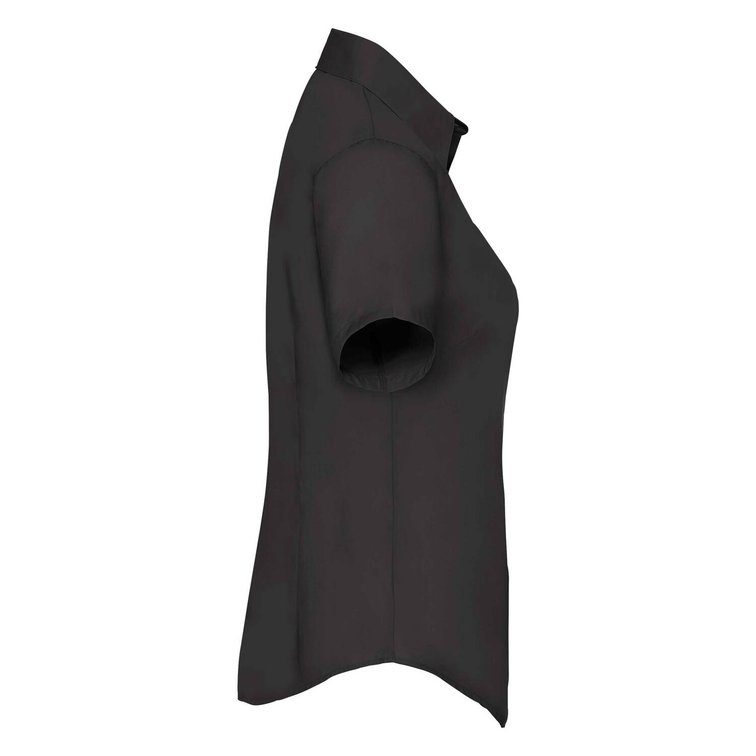 Black Poplin Shirt With Short Sleeves Fruit Of The Loom