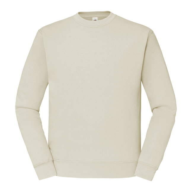 Beige Men&#039;s Sweatshirt Set-in Sweat Fruit of the Loom