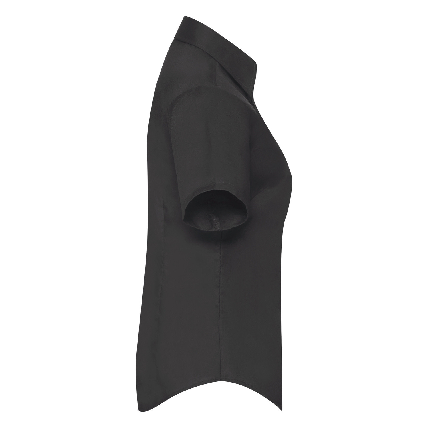 Black Poplin Shirt With Short Sleeves Fruit Of The Loom