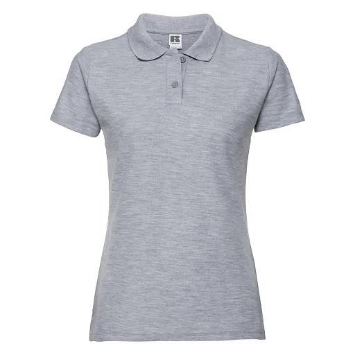 Levně Light Grey Polycotton Polo Russell Women's T-Shirt