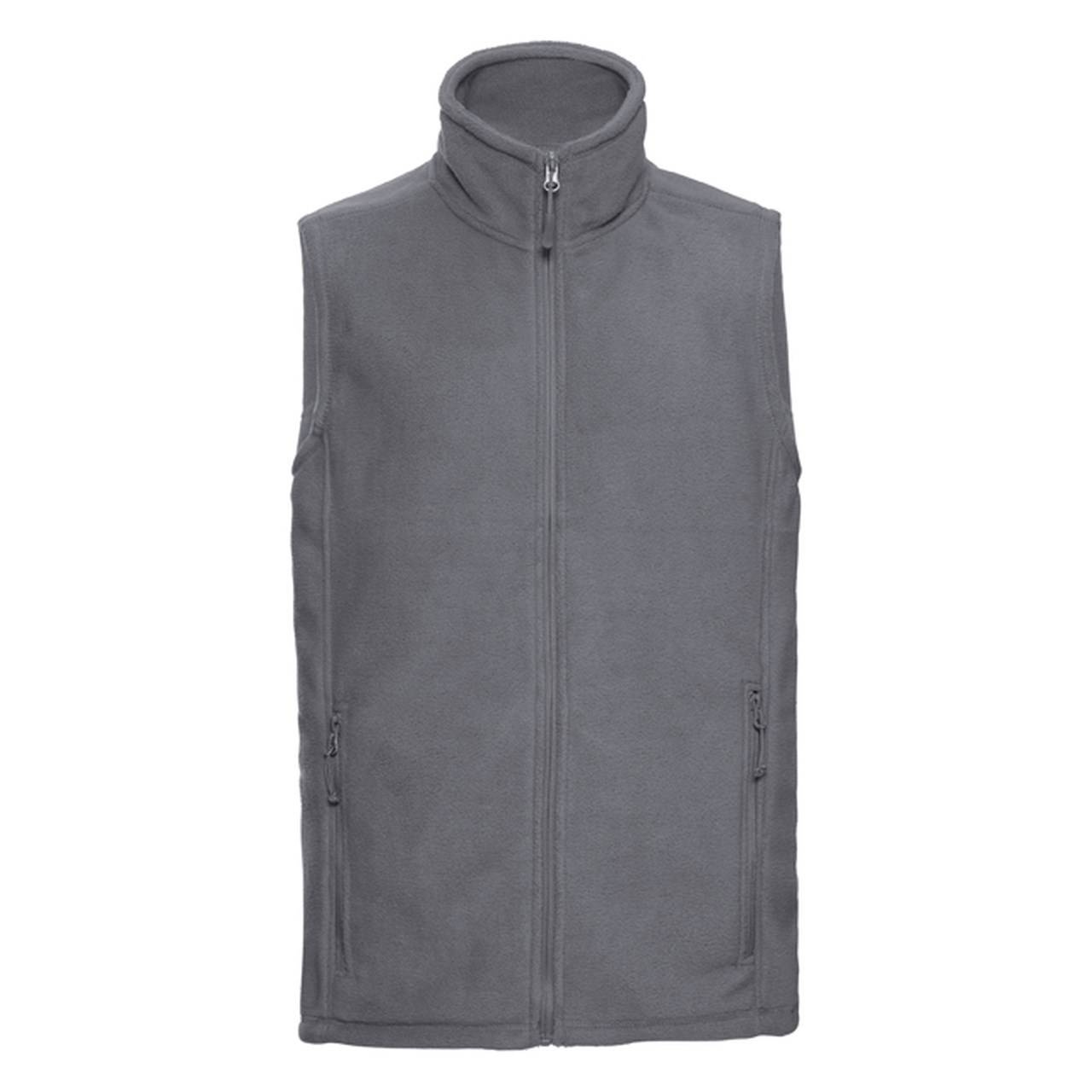 Men&#039;s grey fleece vest pill-free fleece Russell