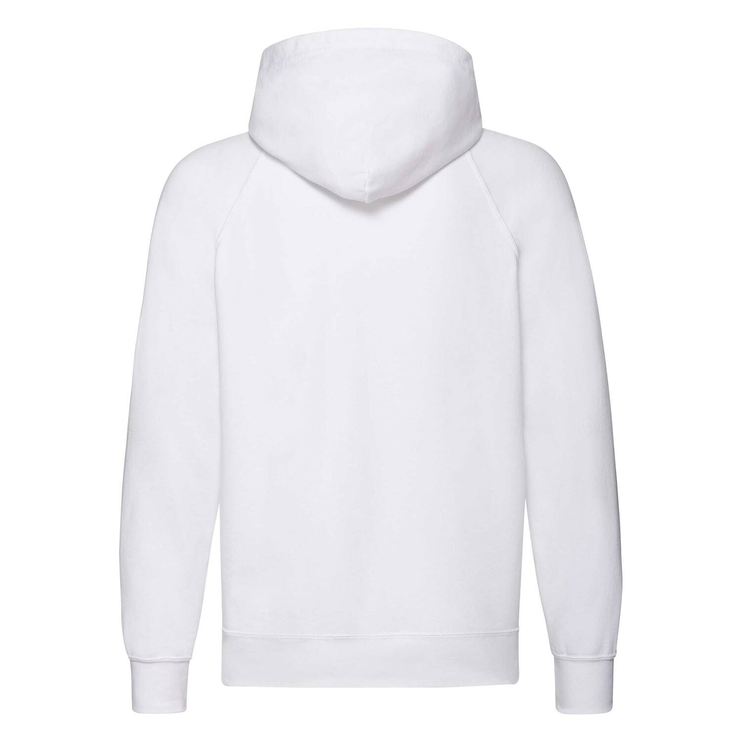 White Men&#039;s Hoodie Lightweight Zip Thru Hooded Sweat Fruit of the Loom