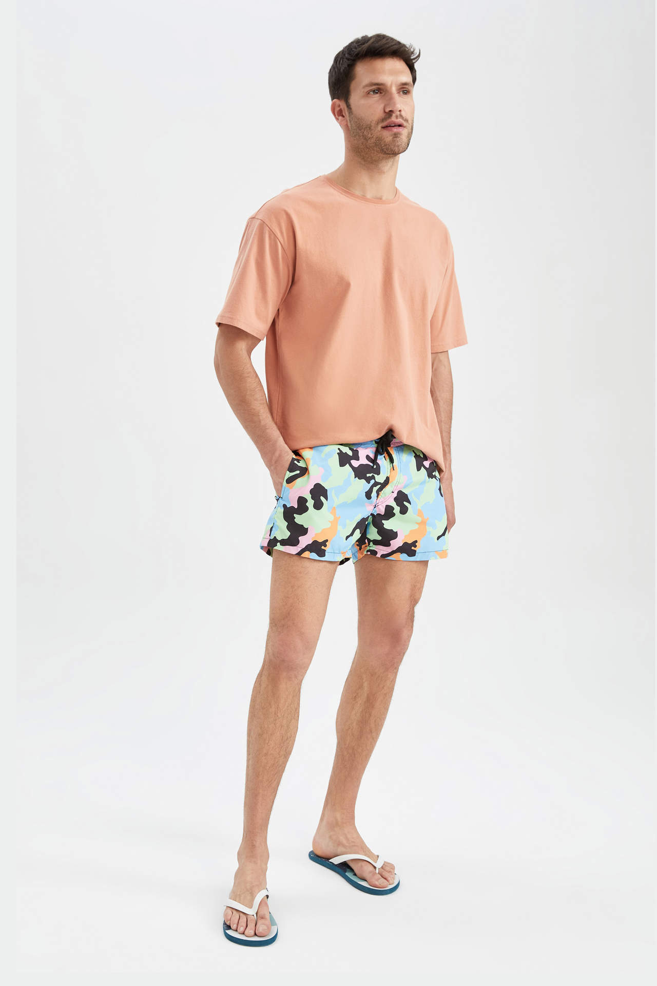 Levně DEFACTO Andy Printed Extra Short Lenght Swimming Short