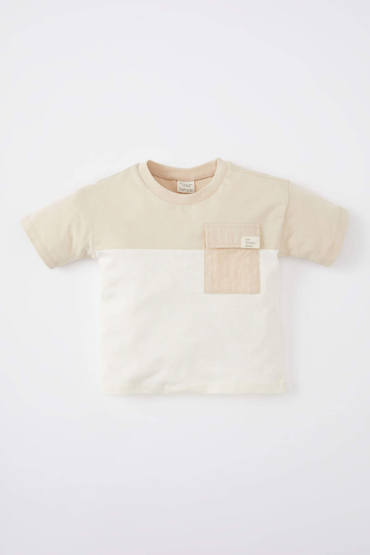 DEFACTO Baby Boy Regular Fit Crew Neck Color Block T-Shirt