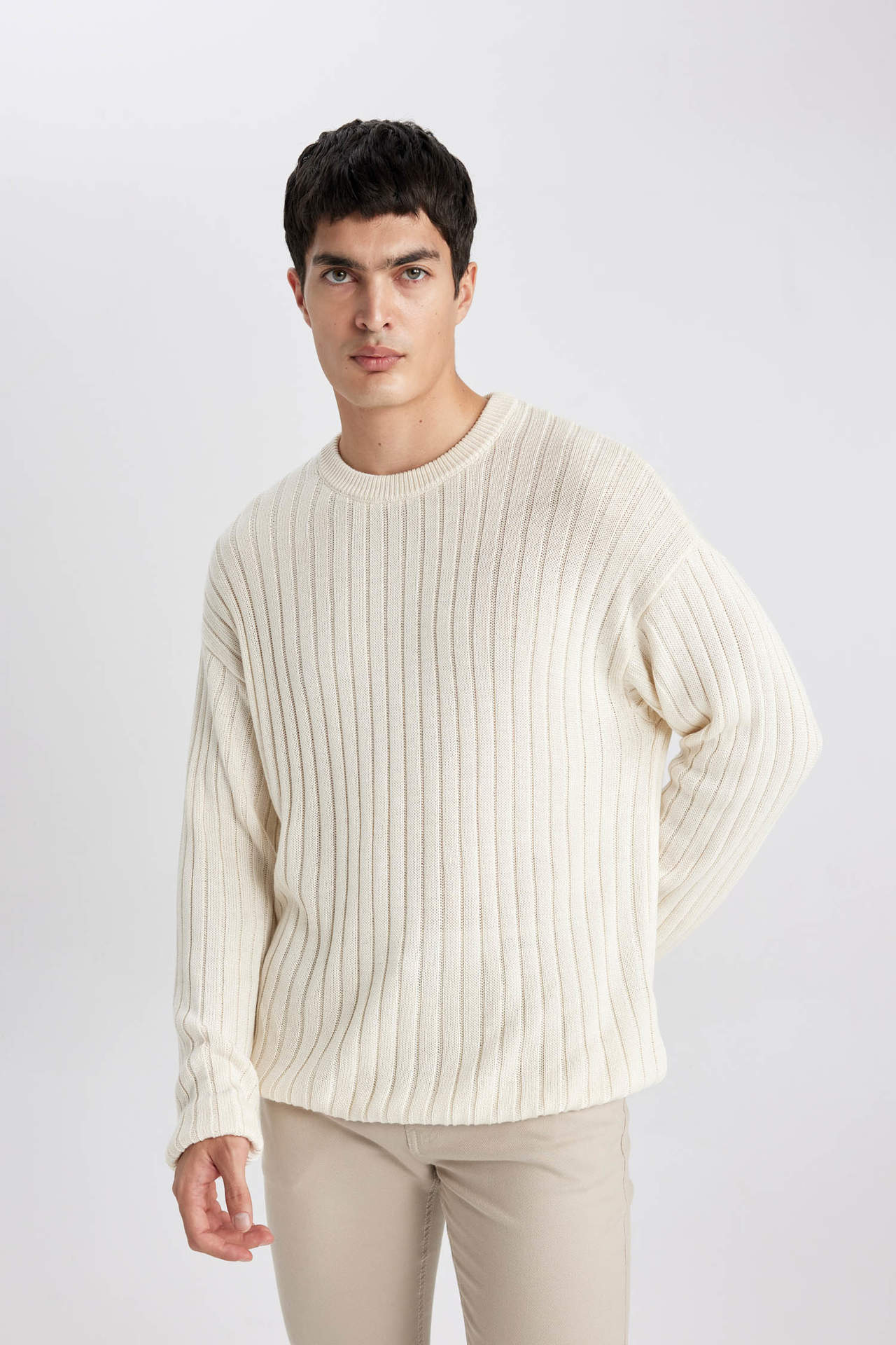 DEFACTO Relax Fit Crew Neck Knitwear Pullover