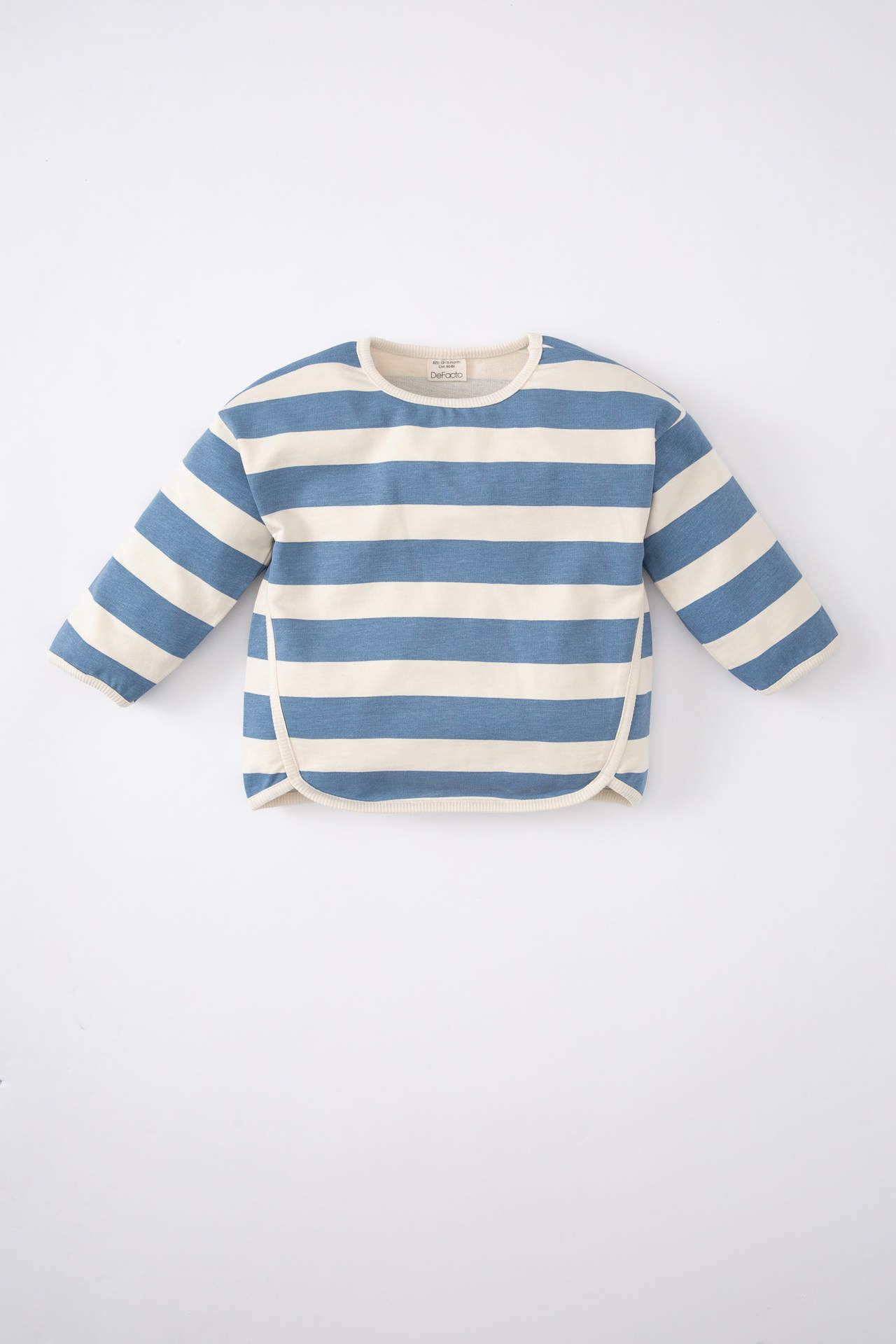 DEFACTO Baby Girl Crew Neck Striped Sweatshirt