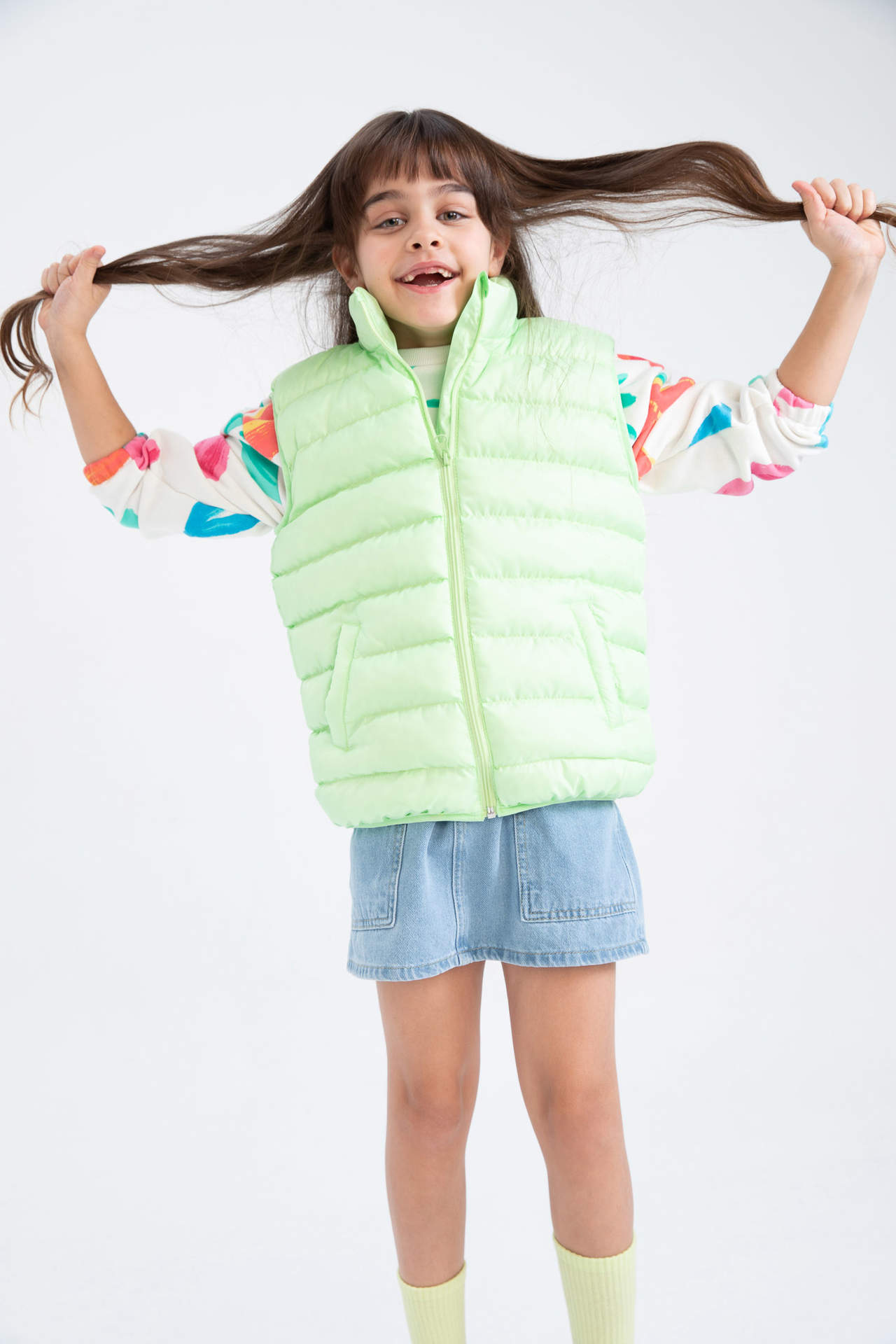 DEFACTO Girls Stand Up Collar Inflatable Vest
