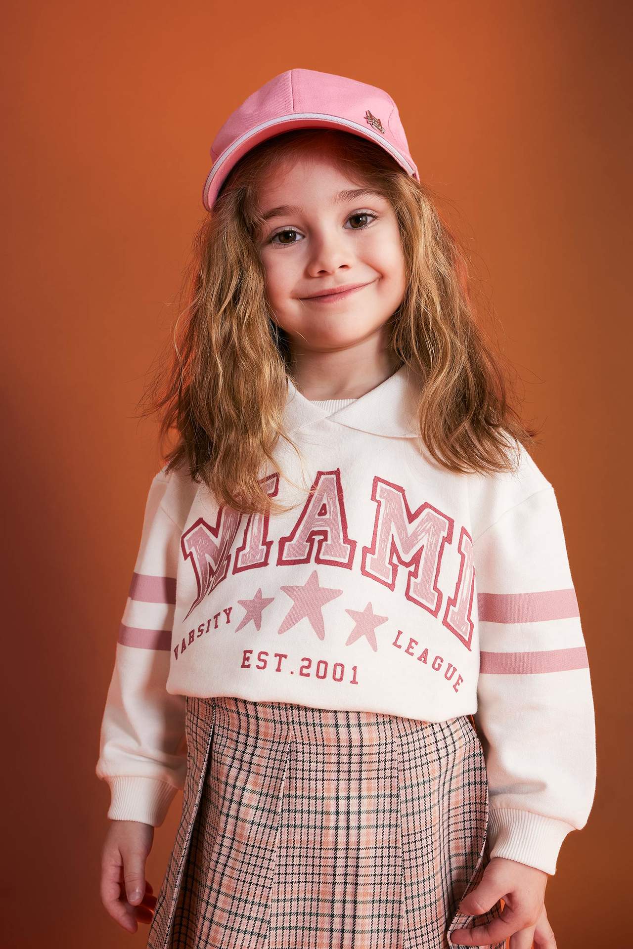 Levně DEFACTO Baby Girl Polo Neck Printed Sweatshirt