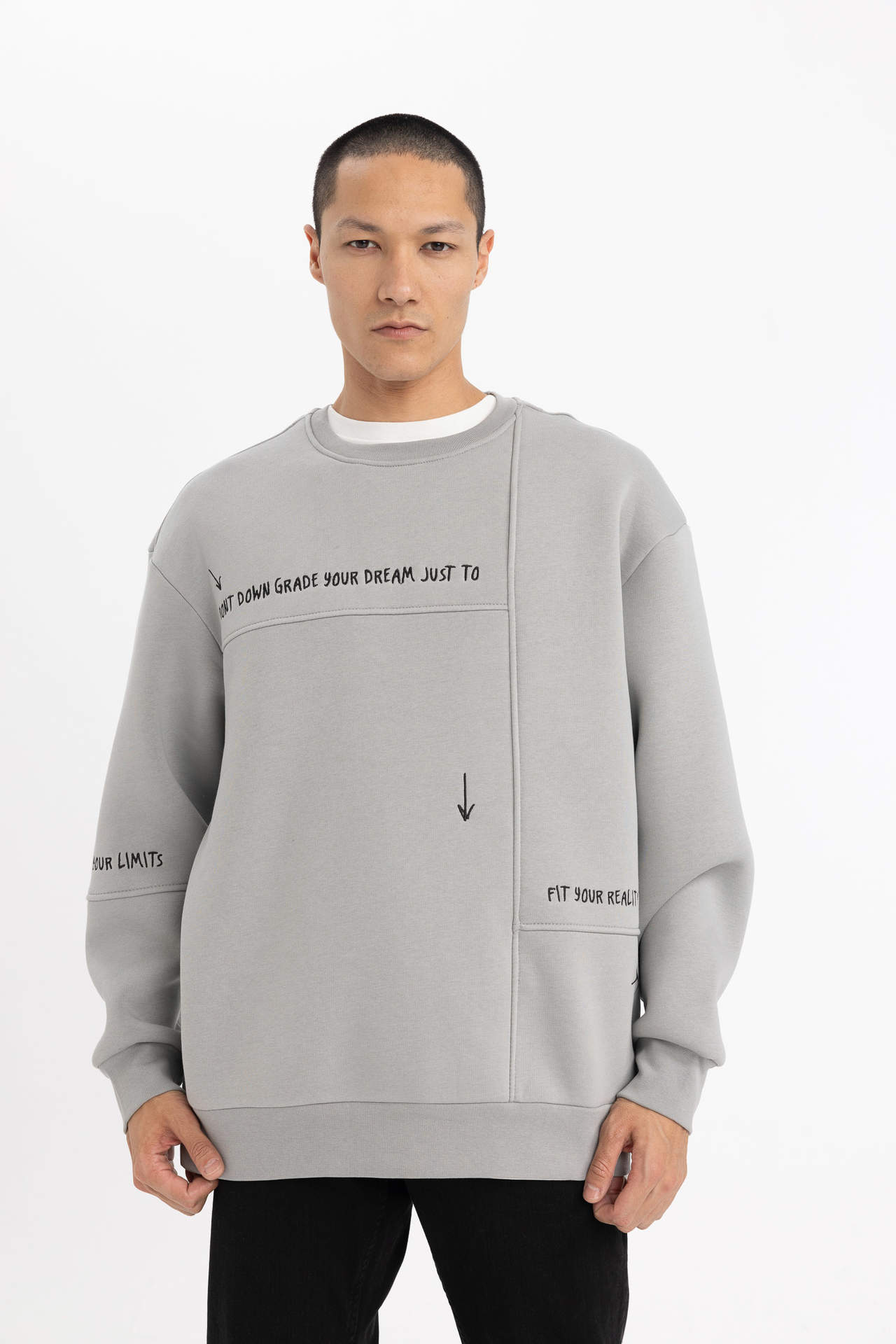 DEFACTO Oversize Fit Printed Long Sleeve Sweatshirt