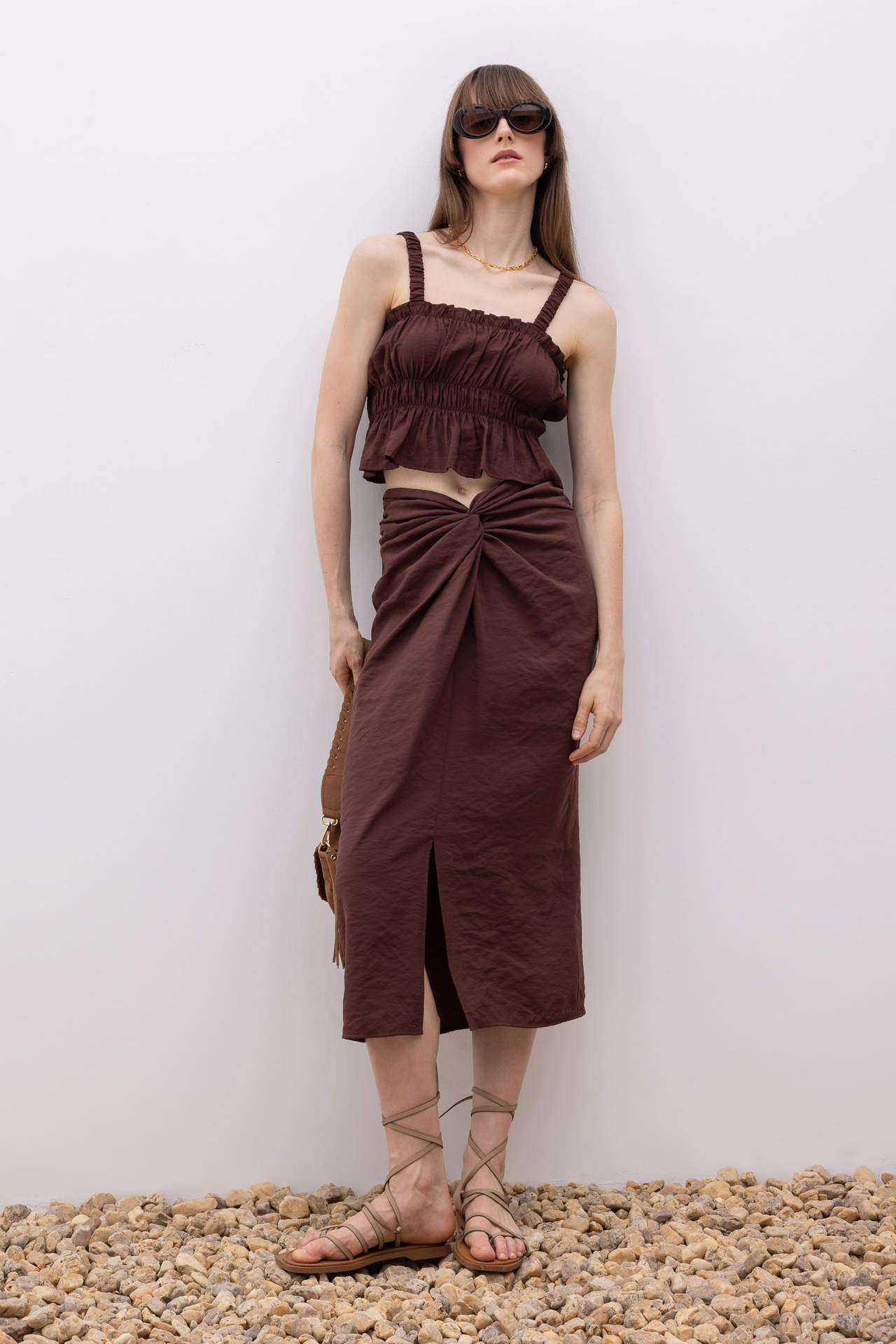 DEFACTO Regular Waist Modal Midi Skirt