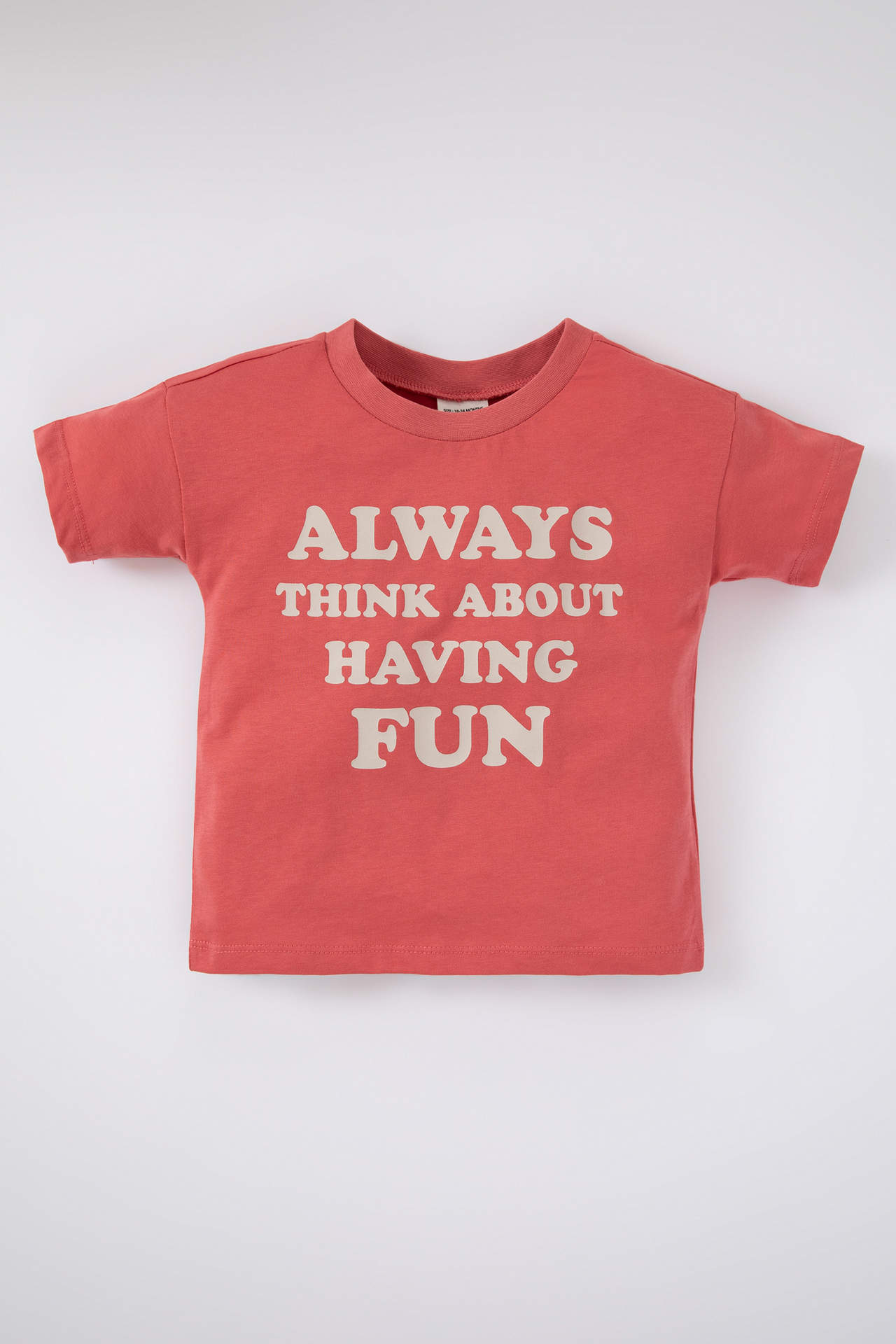 Levně DEFACTO Baby Boy Regular Fit Slogan Printed Short Sleeve T-Shirt