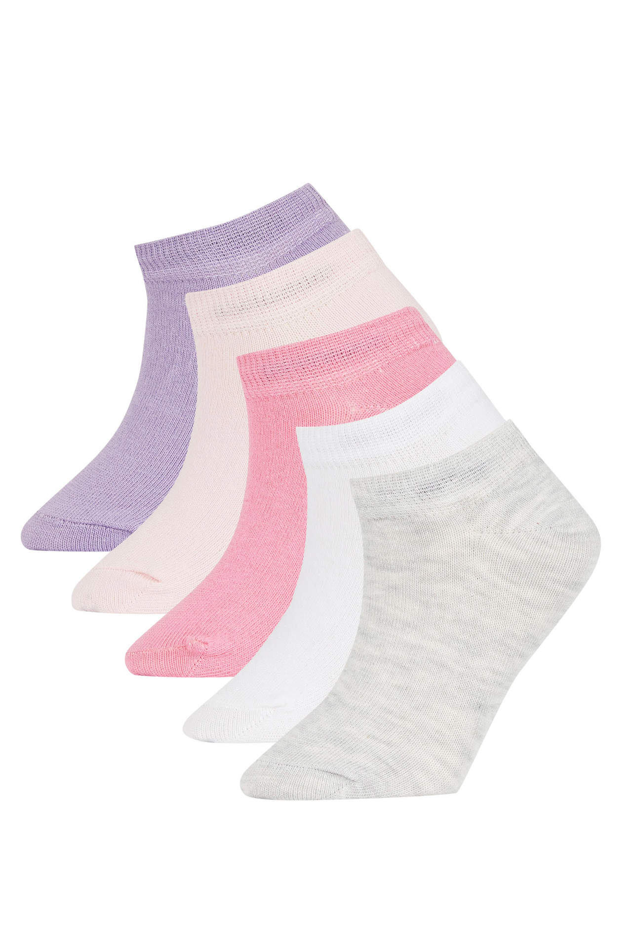 Levně DEFACTO Girls 5 Pack Cotton Booties Socks