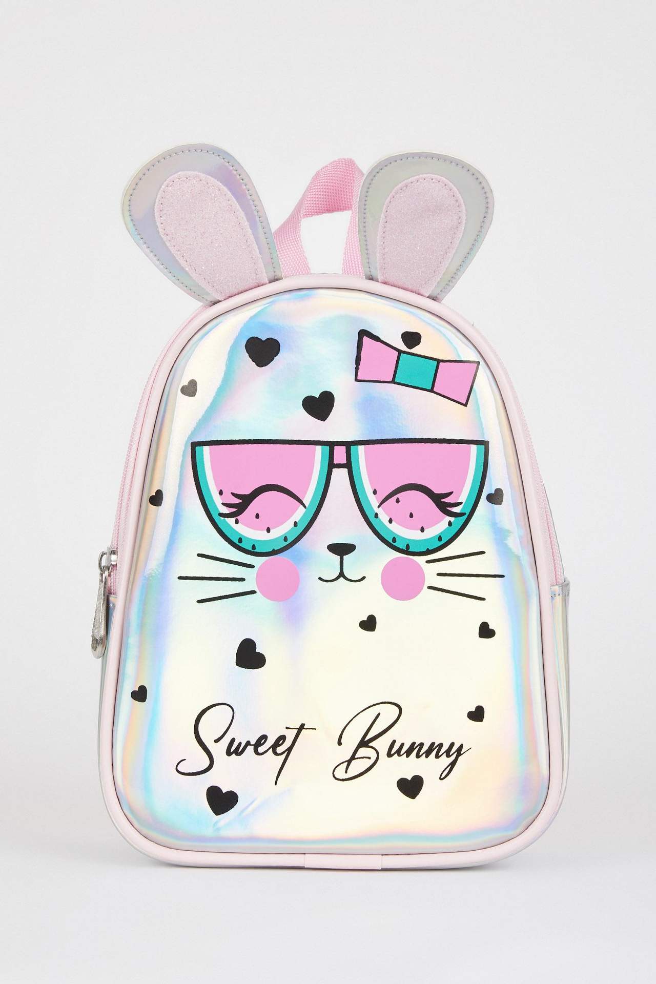 DEFACTO Girl's Shiny Rabbit Printed Large School Backpack