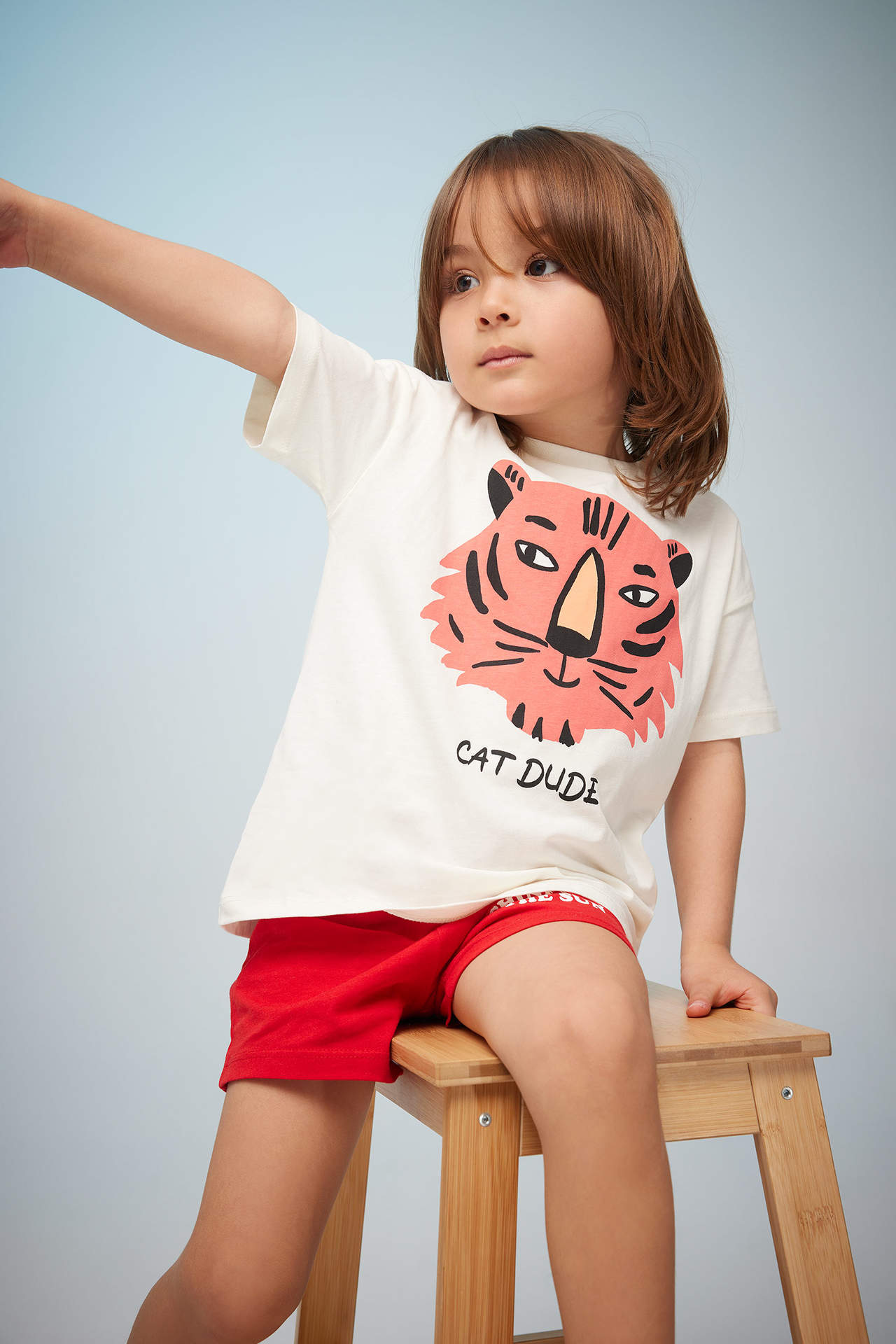 Levně DEFACTO Baby Boy Animal Pattern Short Sleeve T-Shirt