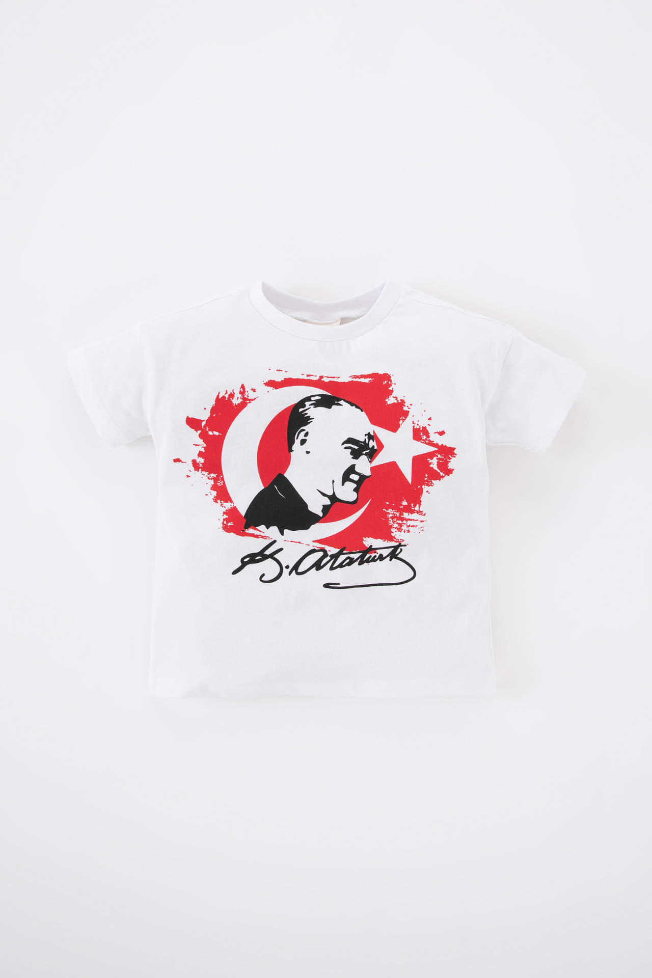 DEFACTO Baby Boy Crew Neck Atatürk Printed Short Sleeved T-Shirt