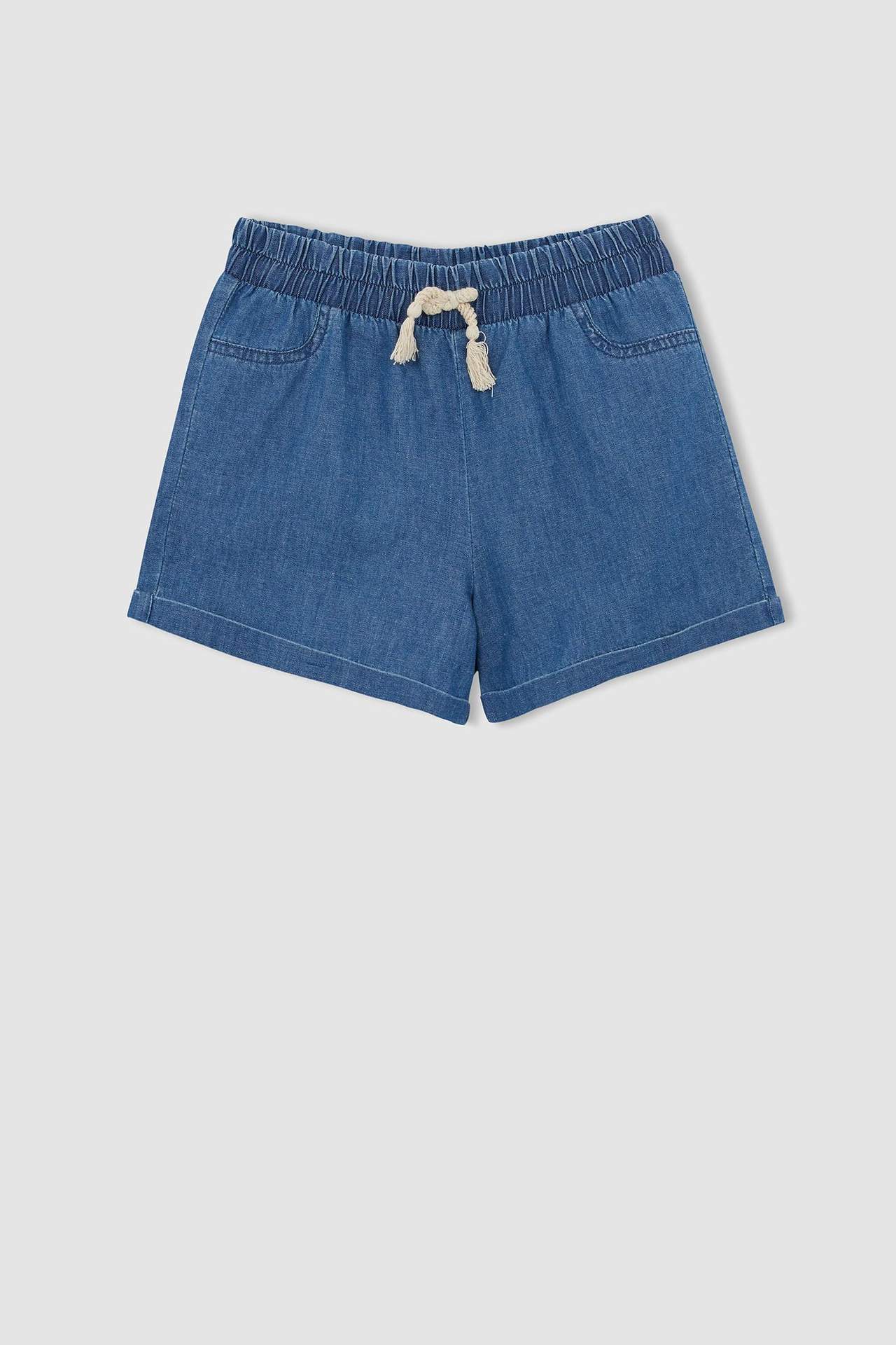 DEFACTO Girl Elastic Waisted Jean Shorts