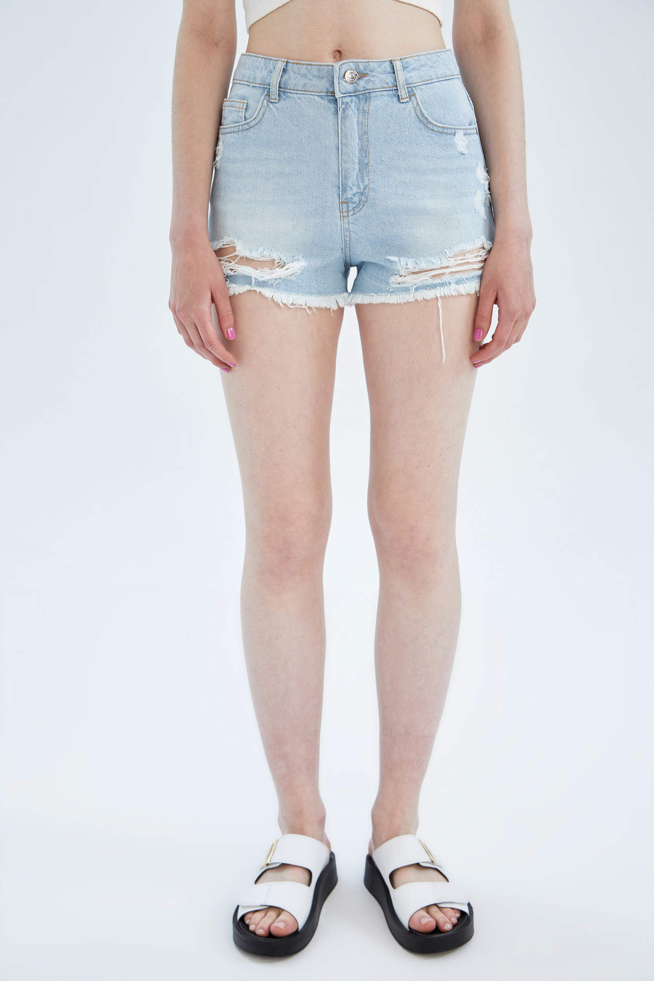 DEFACTO High Waisted Jean Short