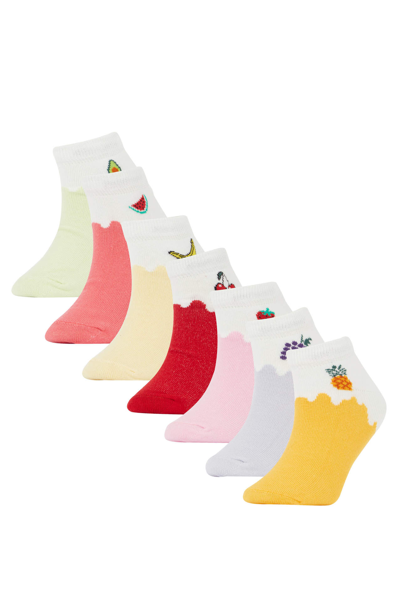 Levně DEFACTO Girls' Cotton 7-Pack Short Socks