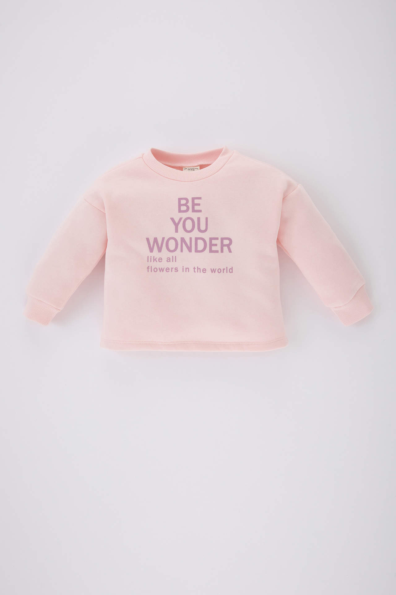 DEFACTO Baby Girl Crew Neck Slogan Printed Sweatshirt