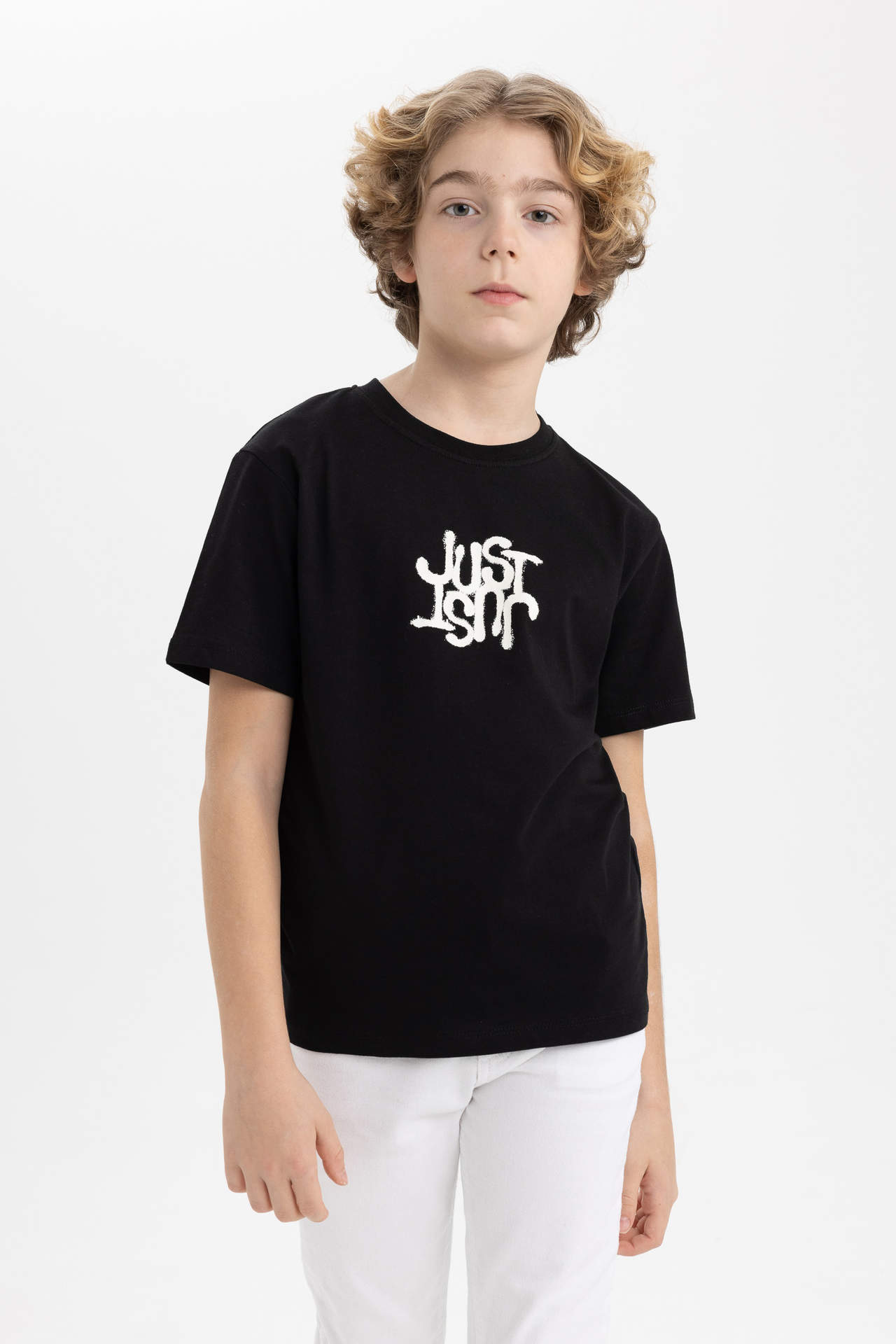 DEFACTO Boy Regular Fit Crew Neck Printed Short Sleeve T-Shirt