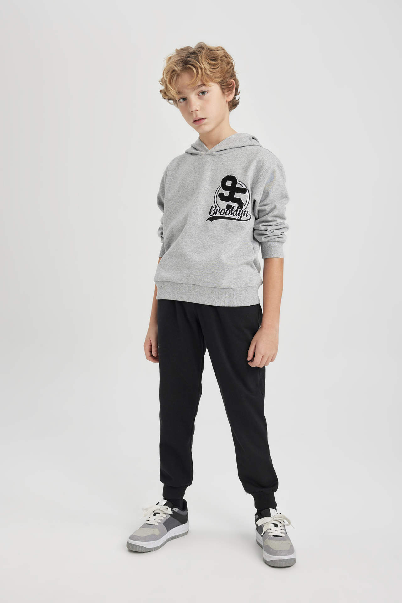 DEFACTO Boy Hooded Printed Sweatshirt Sweatpants 2 Piece Set