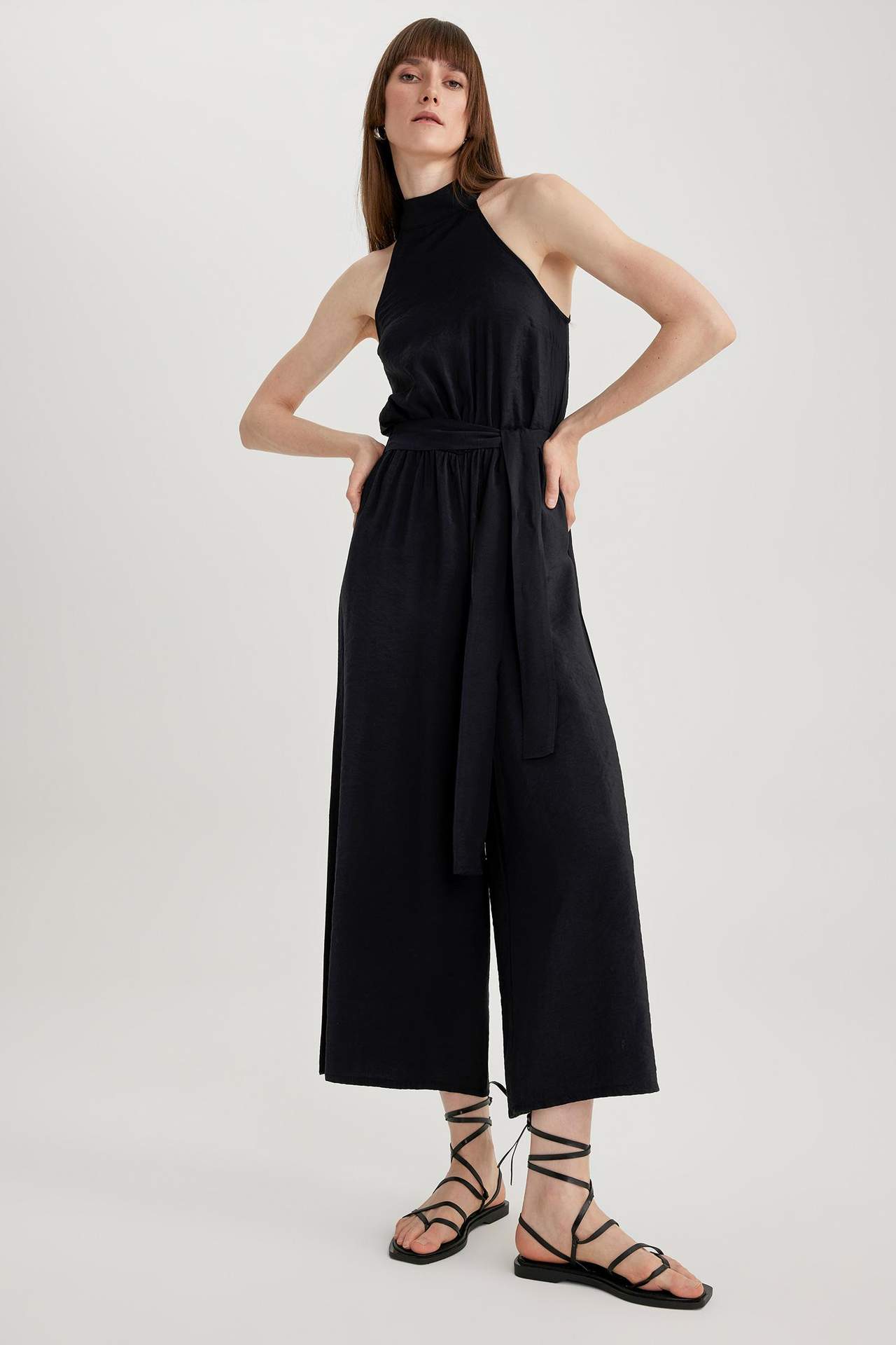 DEFACTO Halter Collar Ayrobin Sleeveless Jumpsuit