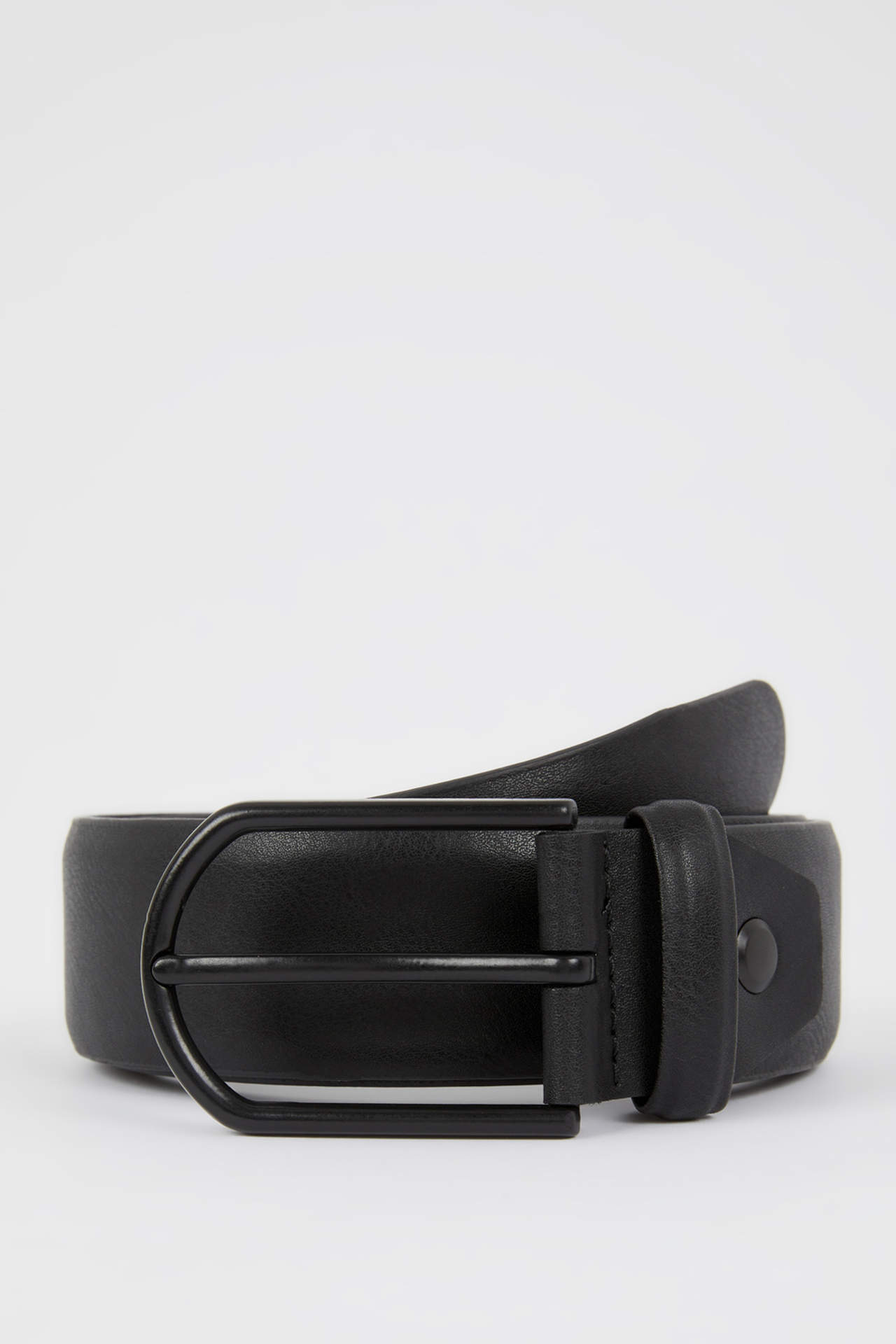 Levně DEFACTO Men's Rectangle Buckle Faux Leather Belt
