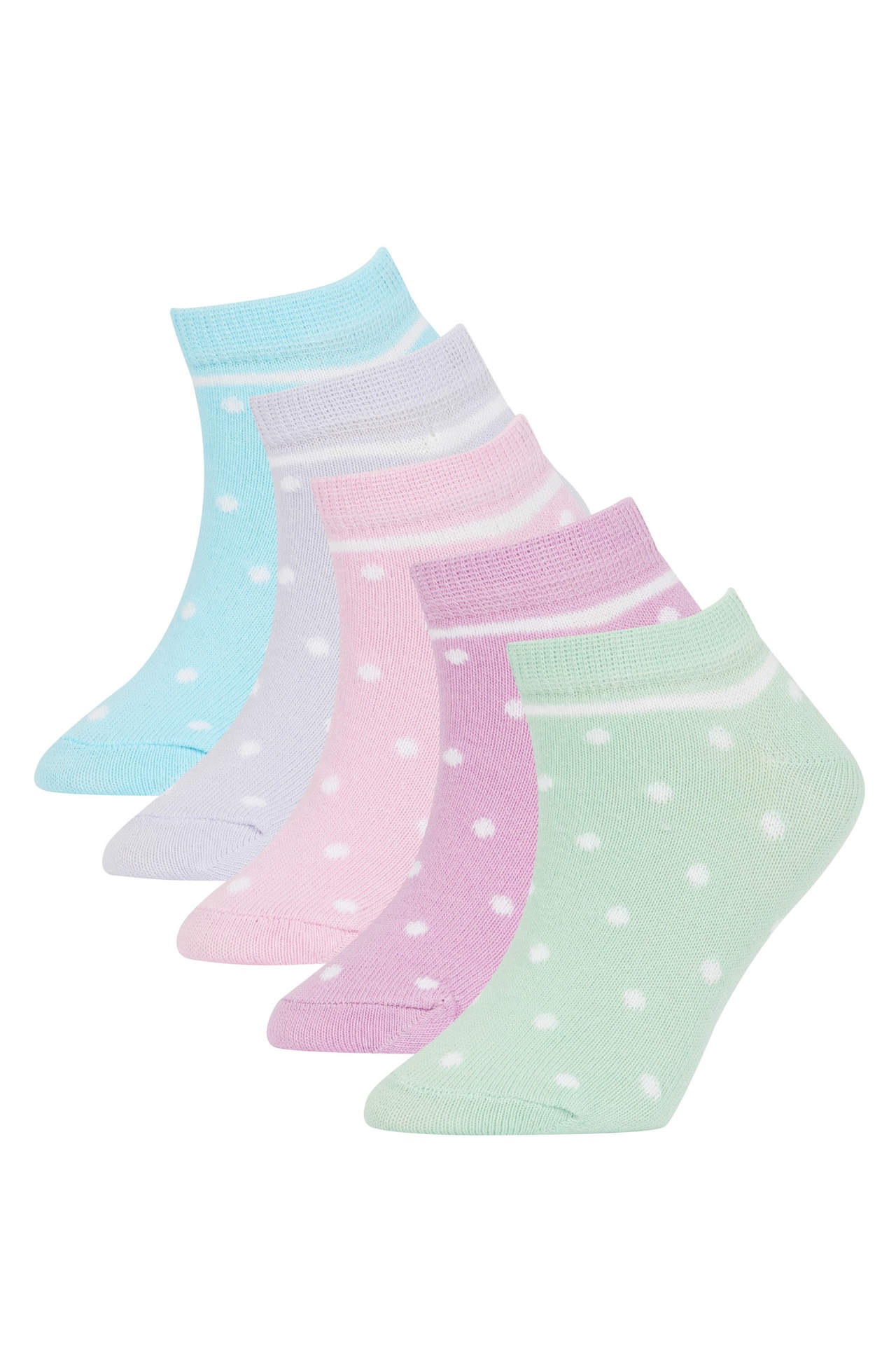 Levně DEFACTO Girls 5 Pack Cotton Booties Socks