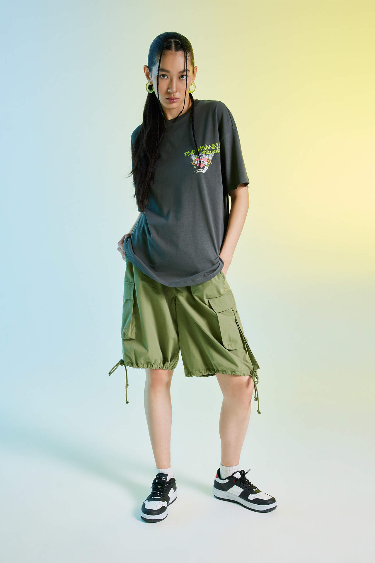 DEFACTO Coool Long Poplin Shorts with Cargo Pockets