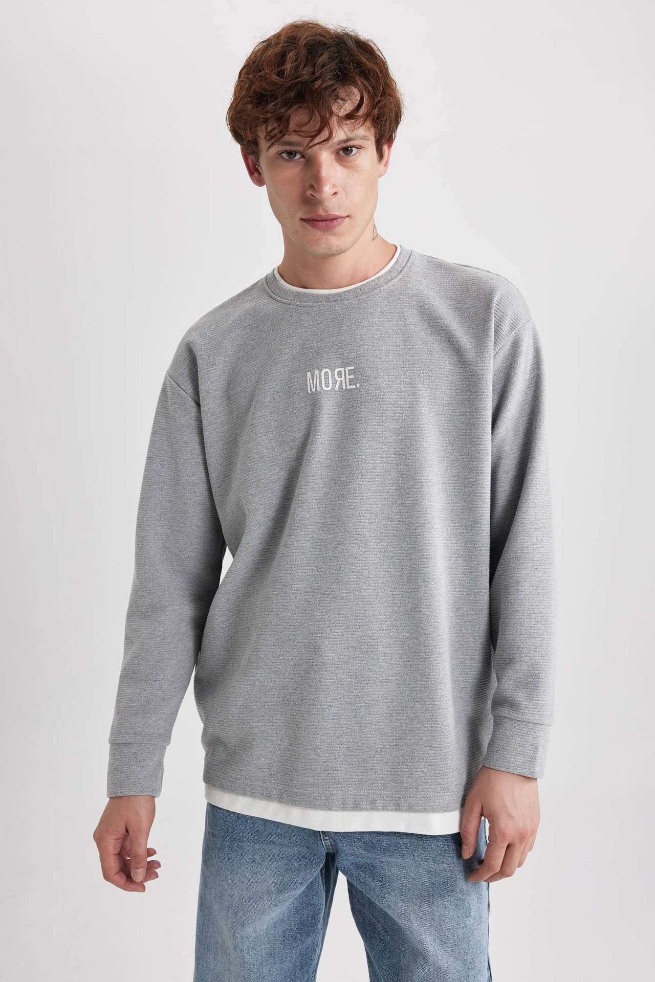 DEFACTO Oversize Fit Printed Long Sleeve Sweatshirt