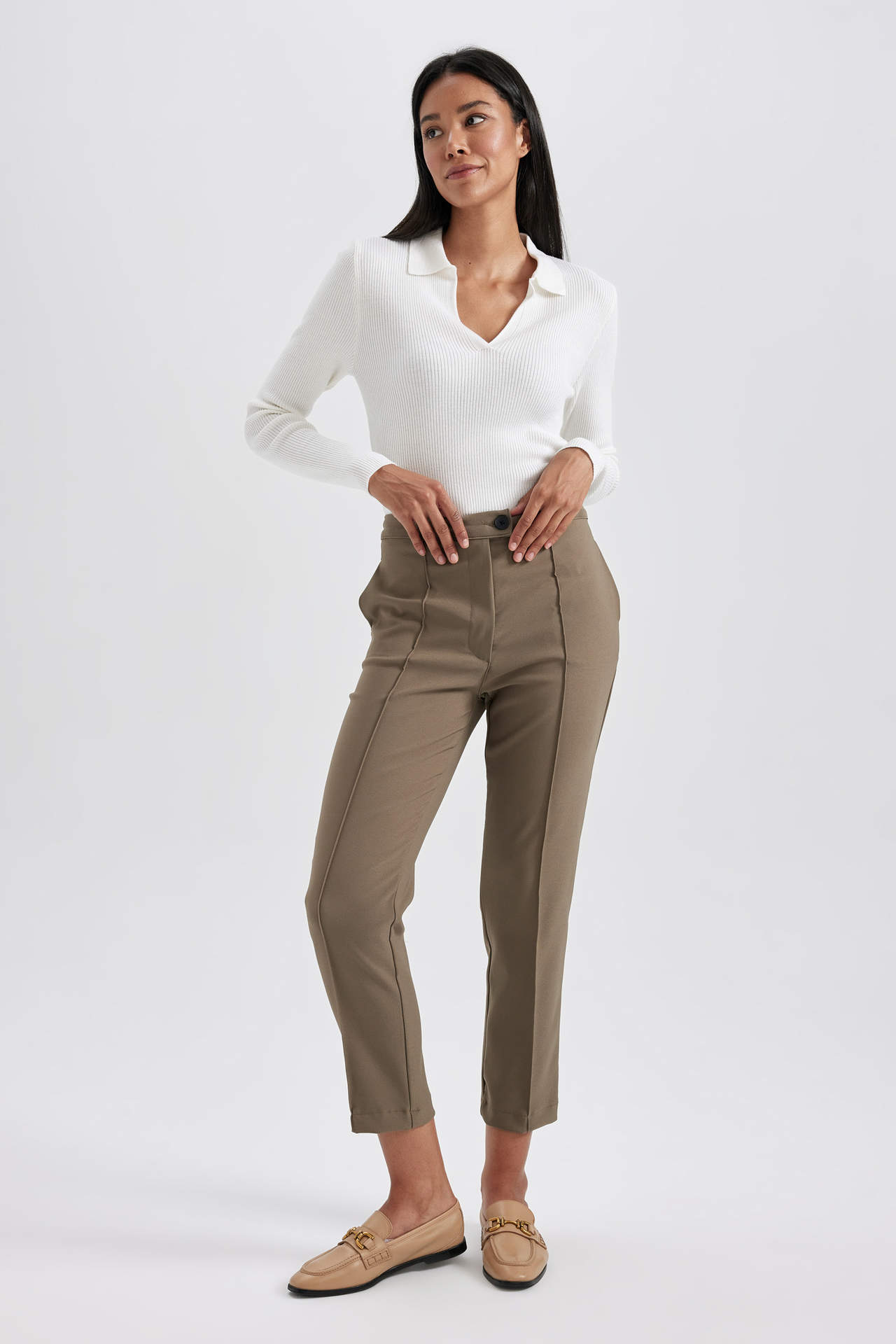 Levně DEFACTO Chino Ankle Length With Pockets Pants