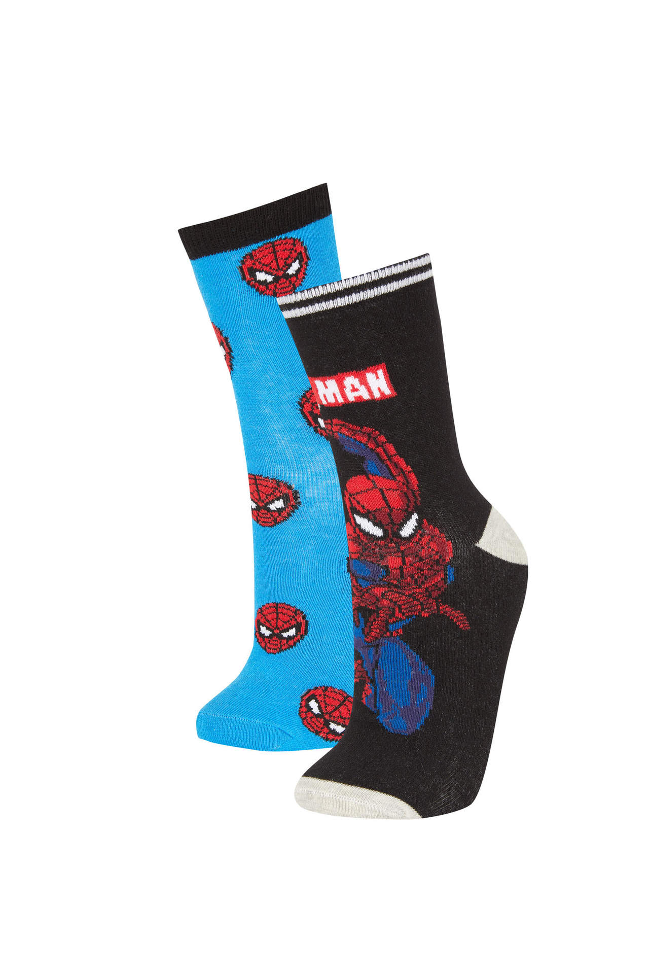 DEFACTO Boy Marvel Spiderman 2 Piece Cotton Long Socks