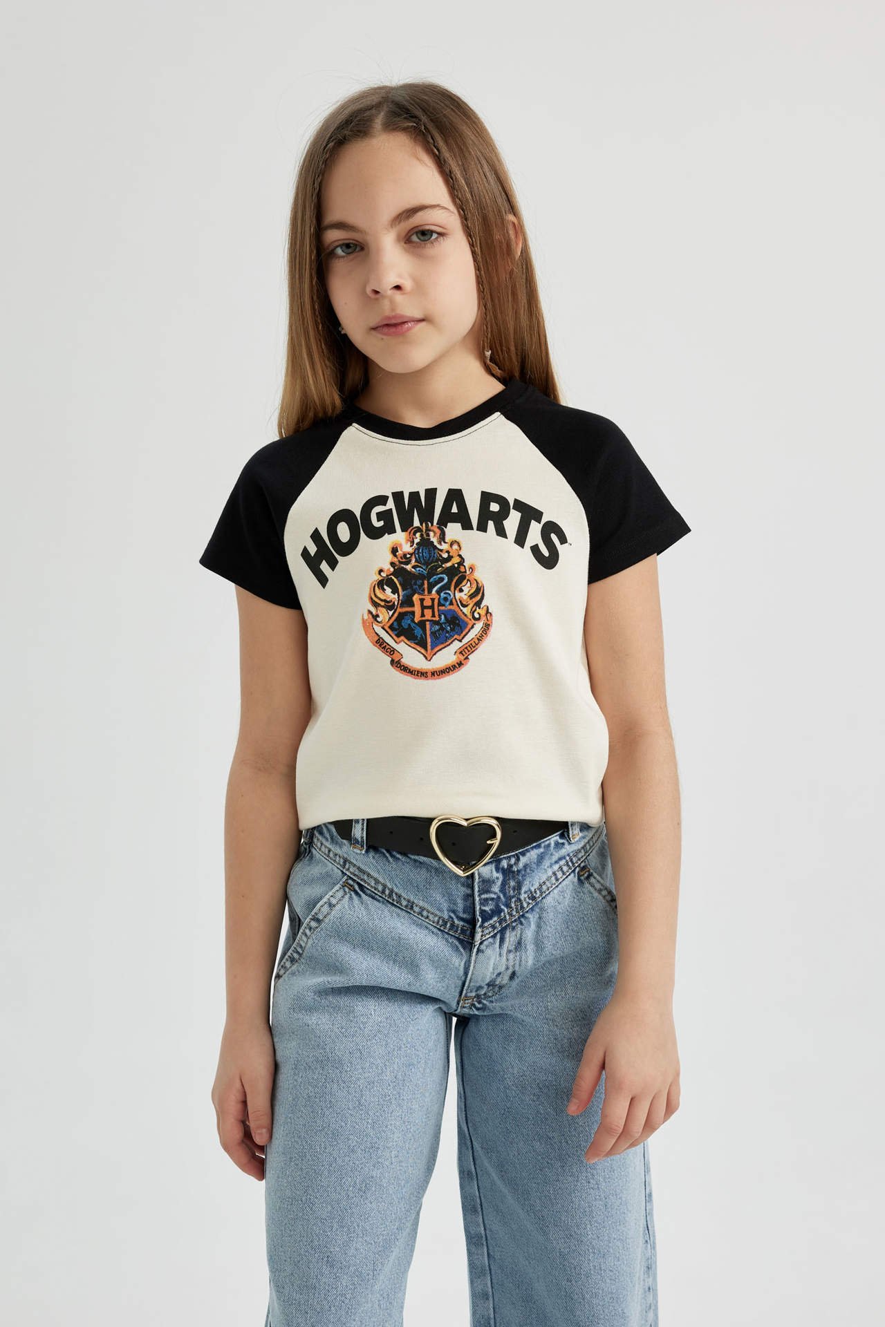 Levně DEFACTO Crop Harry Potter Licensed Short Sleeve T-shirt