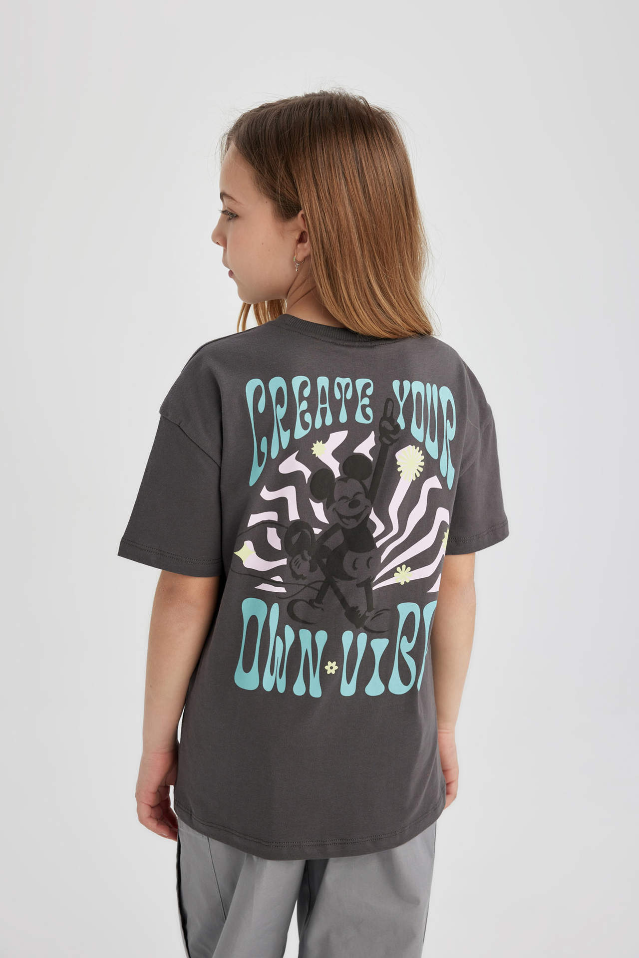 DEFACTO Girls Disney Mickey & Minnie Oversize Fit T-Shirt