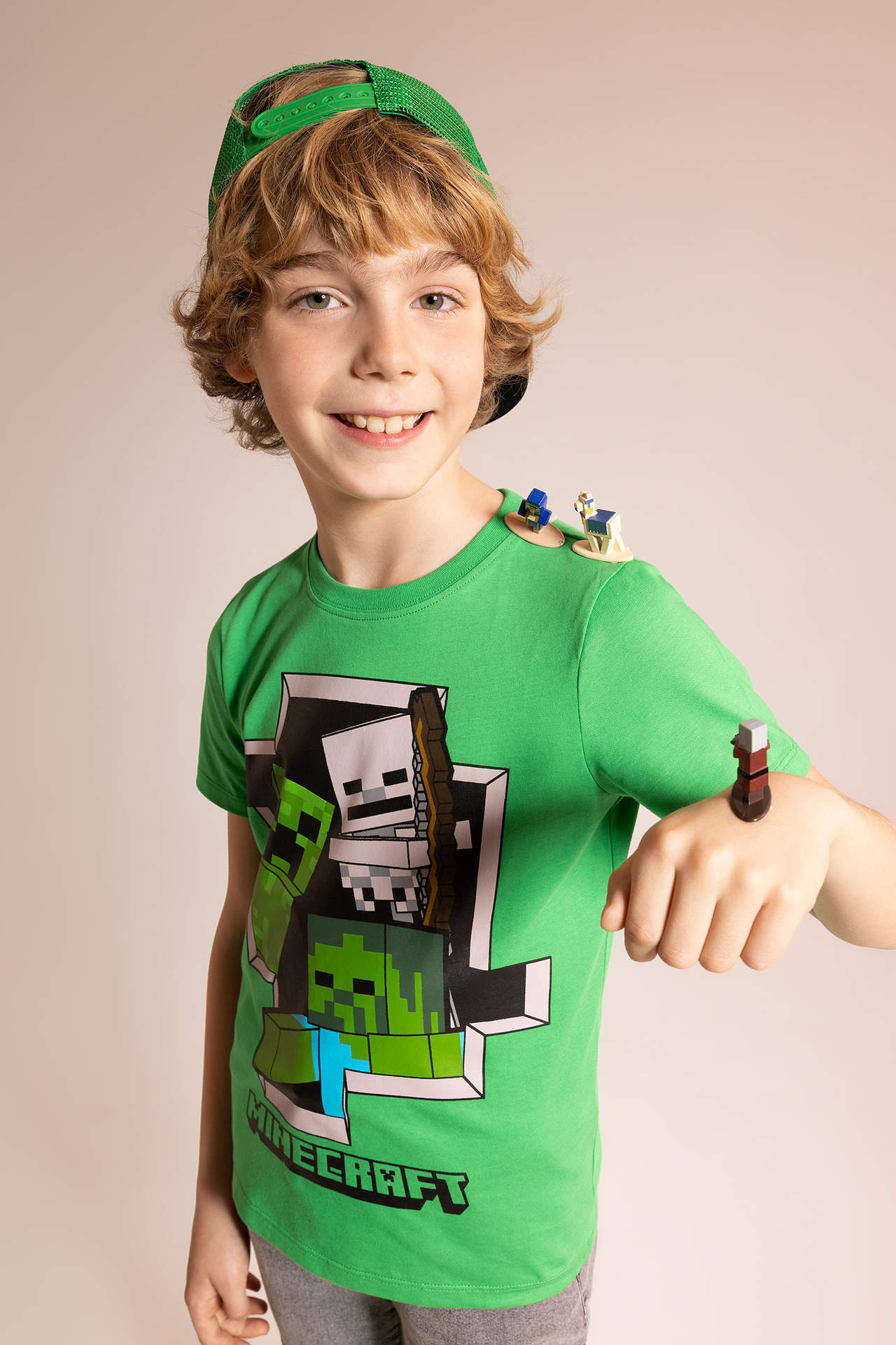DEFACTO Boys Minecraft Regular Fit Crew Neck Short Sleeve T-Shirt