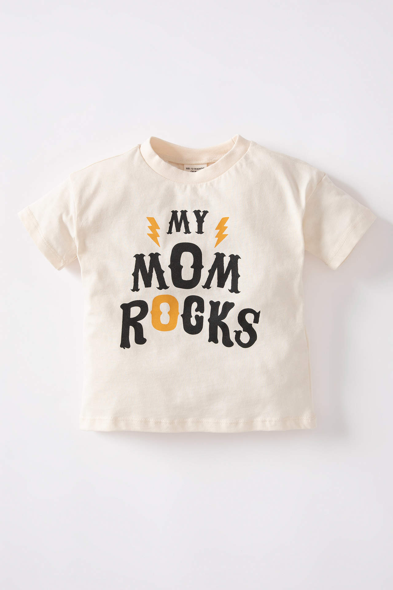 Levně DEFACTO Baby Boy Slogan Printed Combed Cotton Short Sleeved T-Shirt