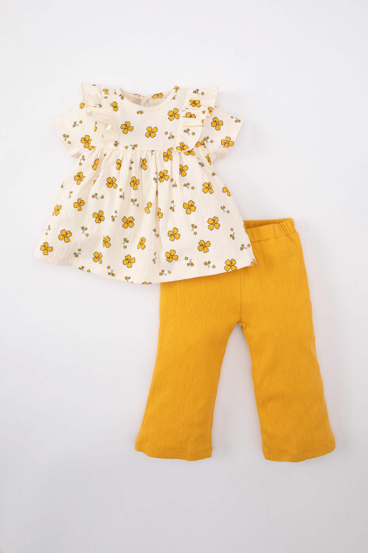 Levně DEFACTO Baby Girl Floral Blouse Trousers 2 Piece Set