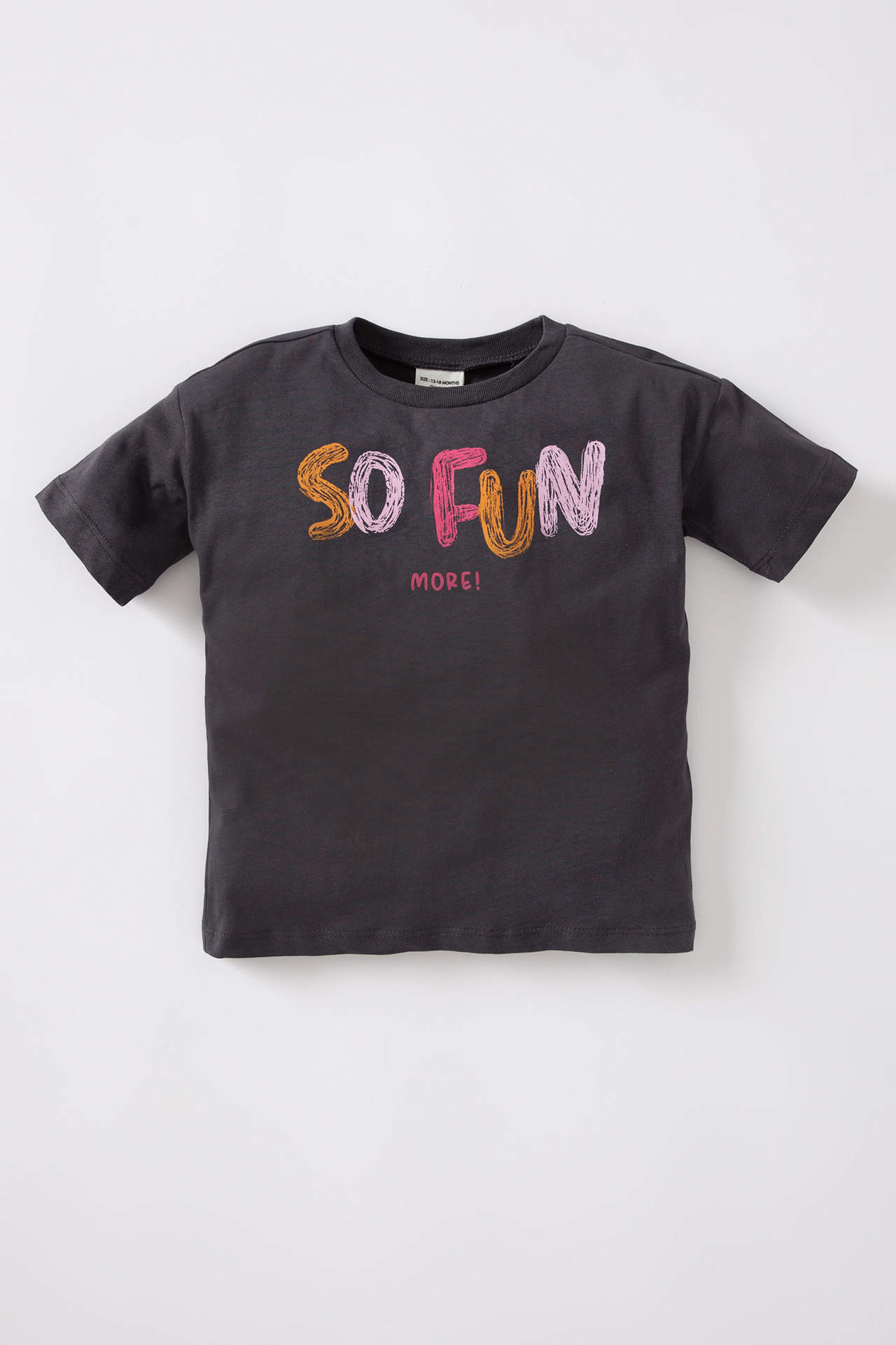 Levně DEFACTO Baby Girl Regular Fit Crew Neck Slogan Printed Short Sleeved T-Shirt