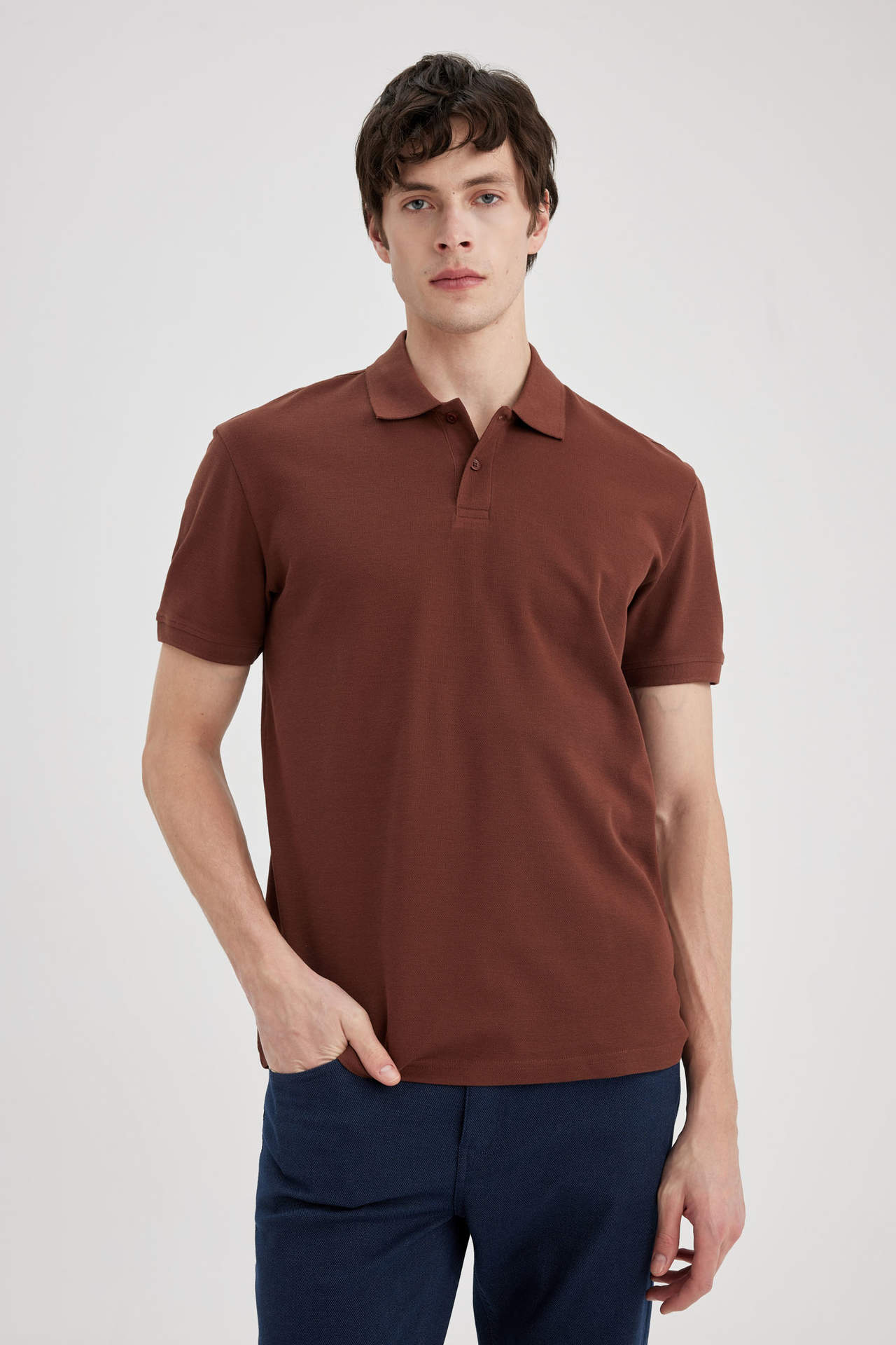 Levně DEFACTO New Regular Fit Pique Polo T-Shirt