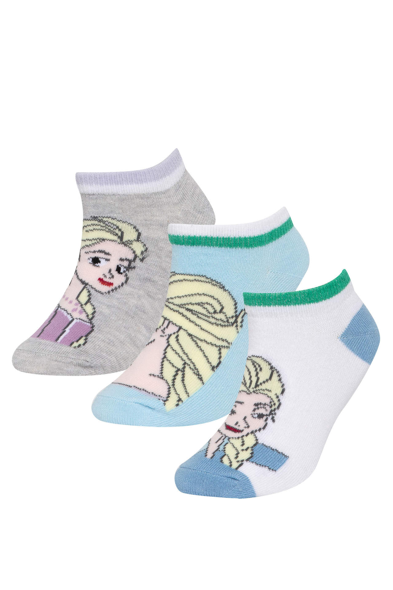 Levně DEFACTO Girl Frozen Licensed 3 piece Short Socks