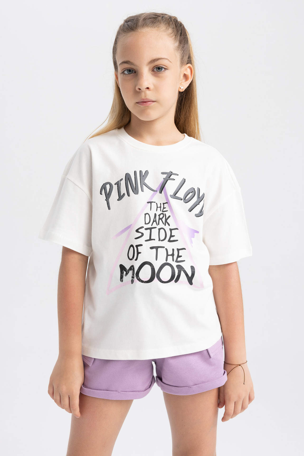 Levně DEFACTO Girl Pink Floyd Licensed Relax Fit Short Sleeve T-Shirt