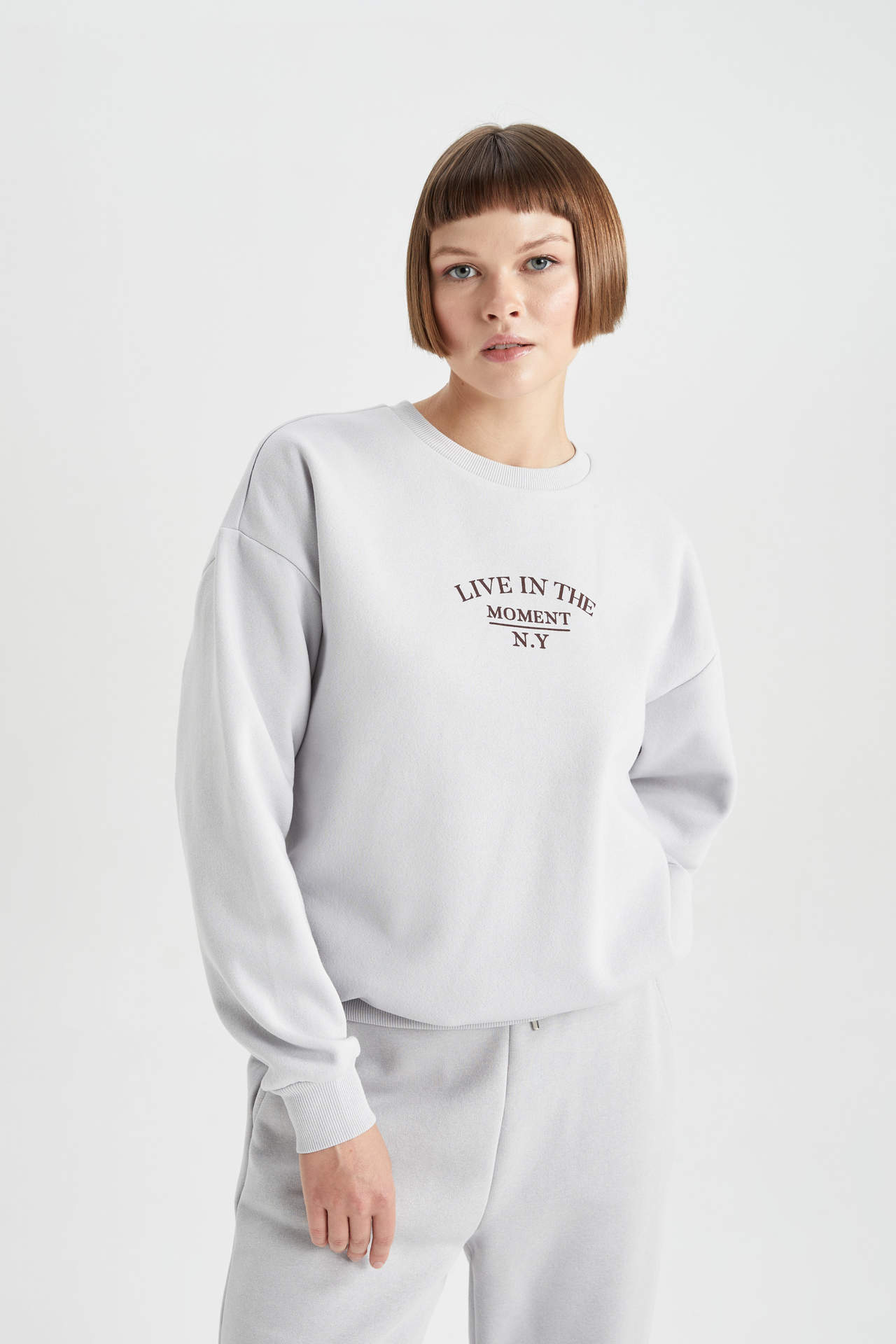 DEFACTO Relax Fit Printed Sweatshirt