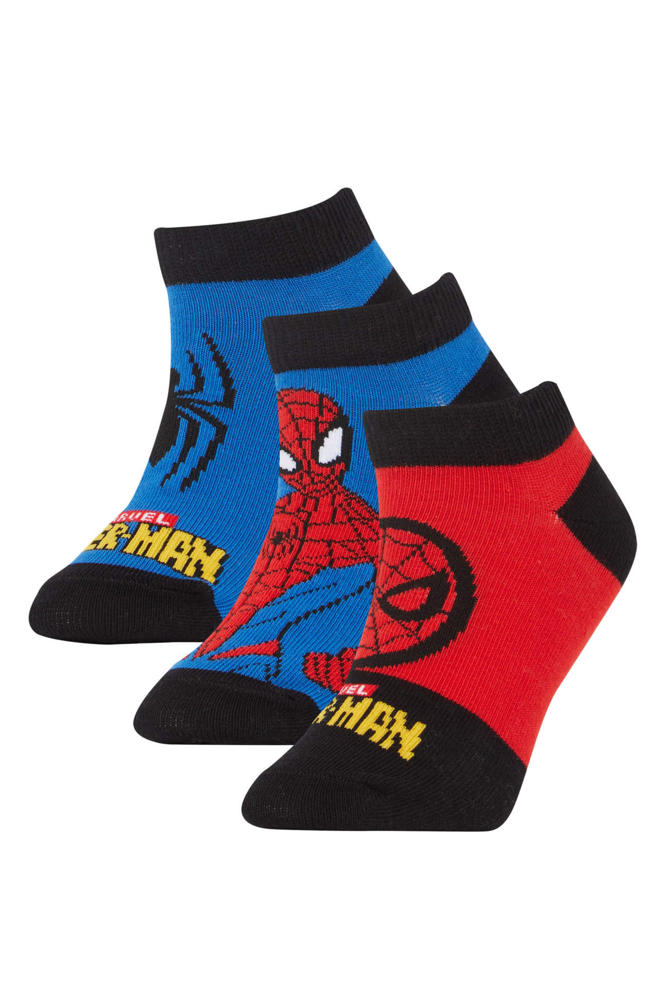 Levně DEFACTO Boy Spiderman Licensed 3 piece Short Socks